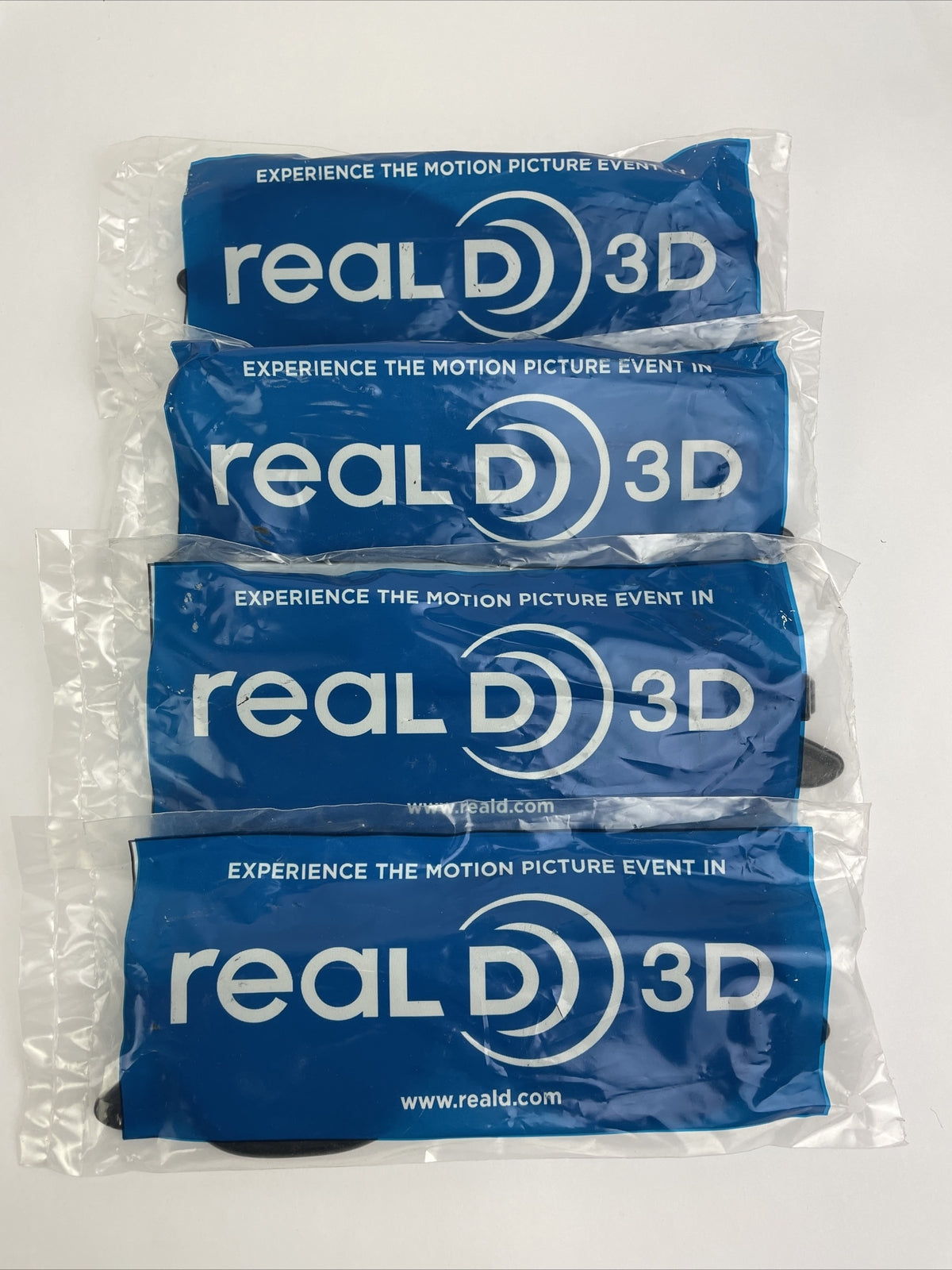 *NEW SEALED* 4 Pack - REAL D PASSIVE 3D Glasses - Black