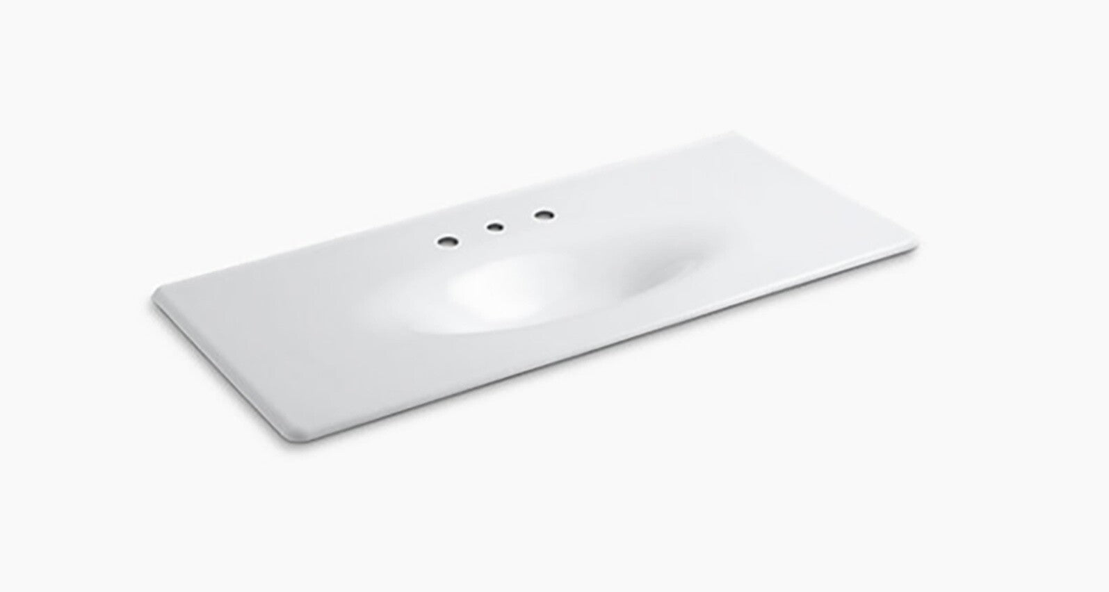 Kohler K-3053-8-0 white iron impressions one-piece vanity top bathroom sink integrated basin