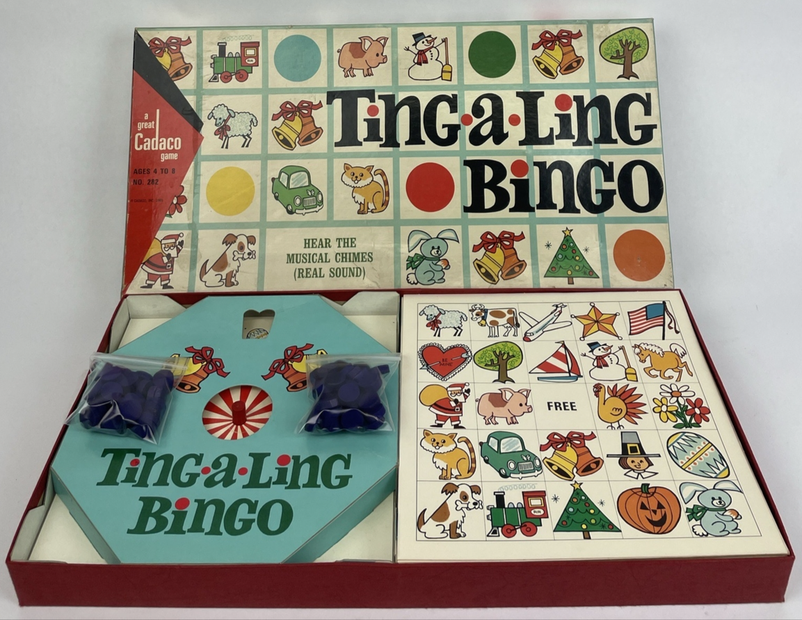 VINTAGE CADACO Games 1968 #282 TING A LING BINGO BOARD GAME VG Condition