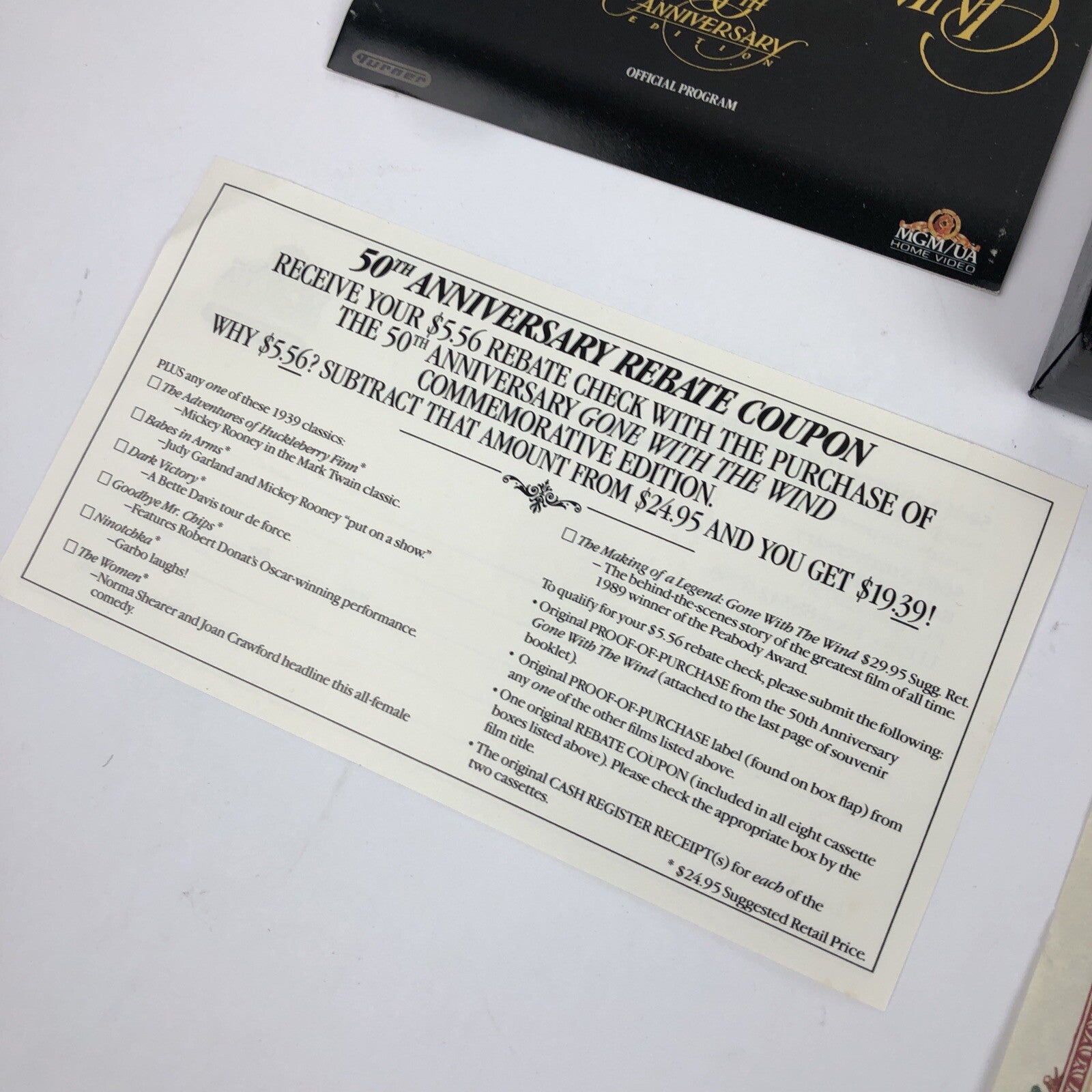  Gone With the Wind Vintage Collectibles (VHS, 2-Tape Set) 50th Anniversary Edit