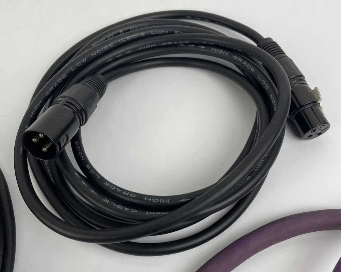 Lot Of 5  XLR 3 - pin XLR cables Male To Female Connections Assorted Lengths
