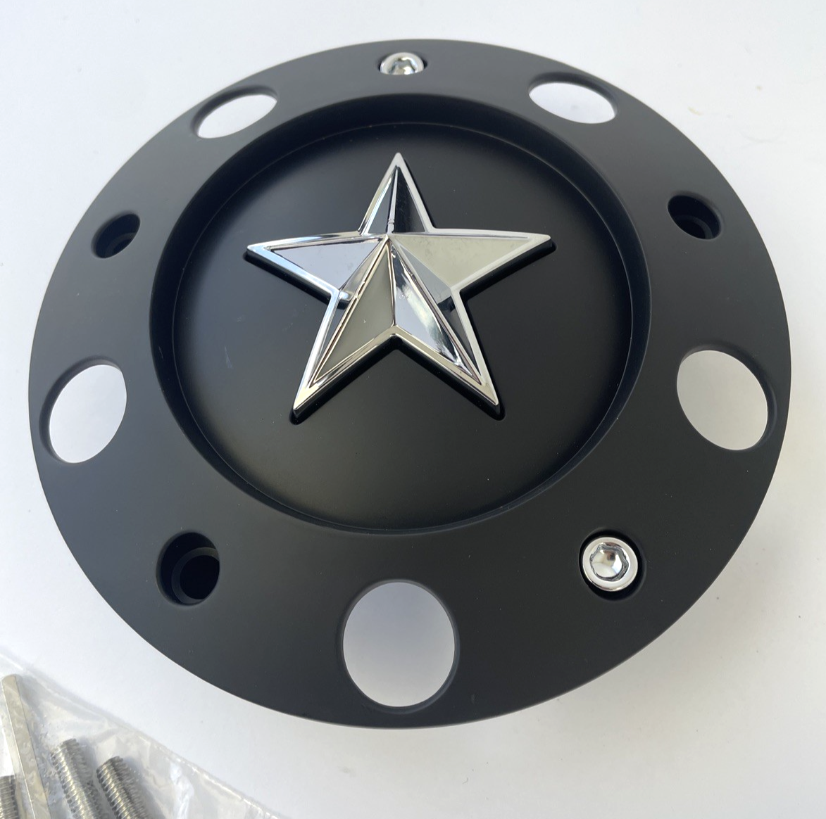 RockStar KMC XD775 Wheel Center Cap Matte Black Chrome Star 1000775B (1 CAP) NEW