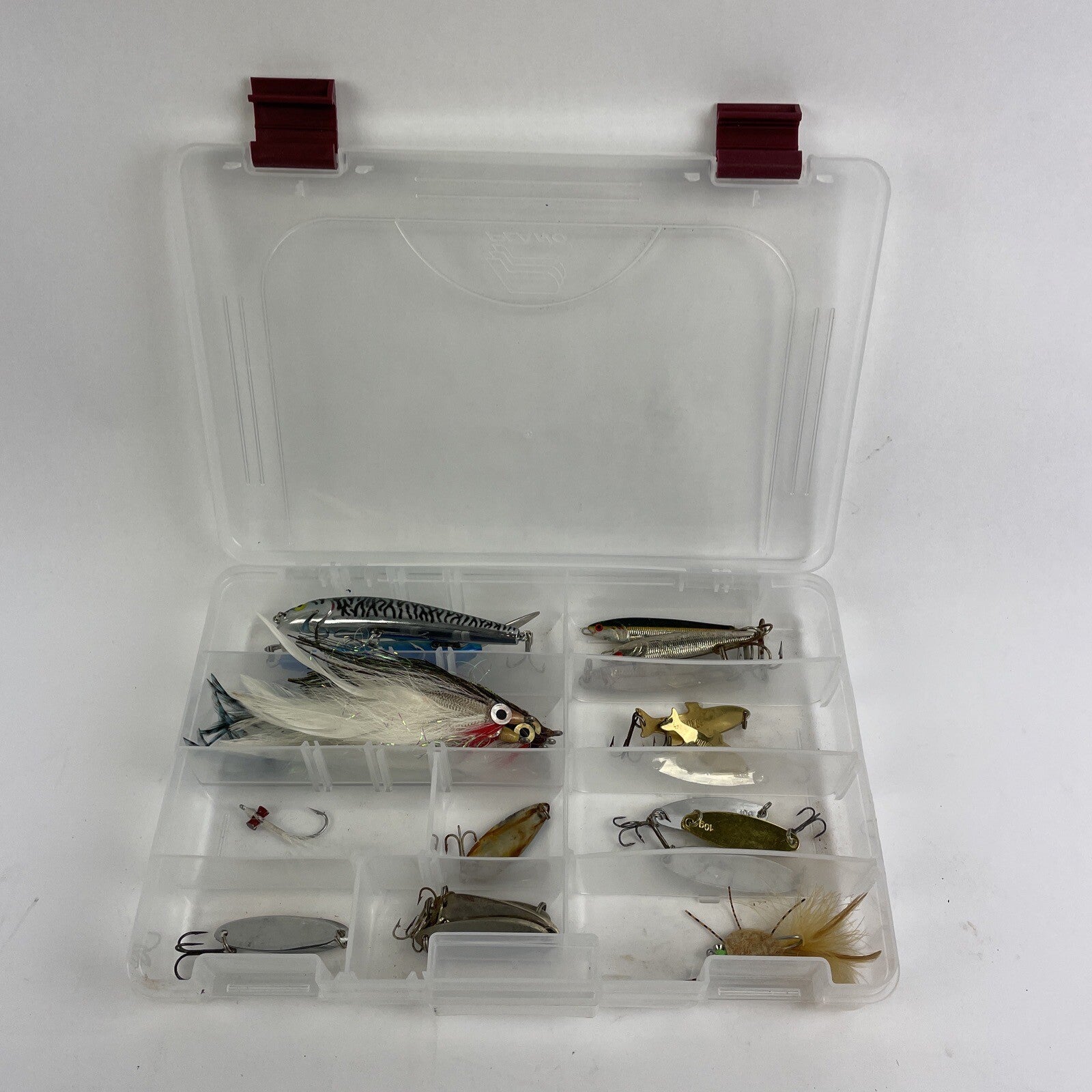 Lot of 22 assorted fishing spoons and spinners including Castmaster, Acme, and Phoebe lures.