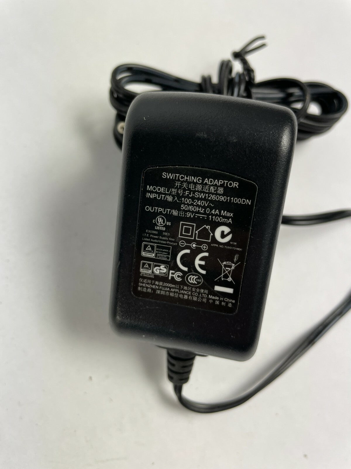 Genuine AC Adapter FJ-SW12600901100DN Output 9 V 1.1 A Power Supply Adapter A62