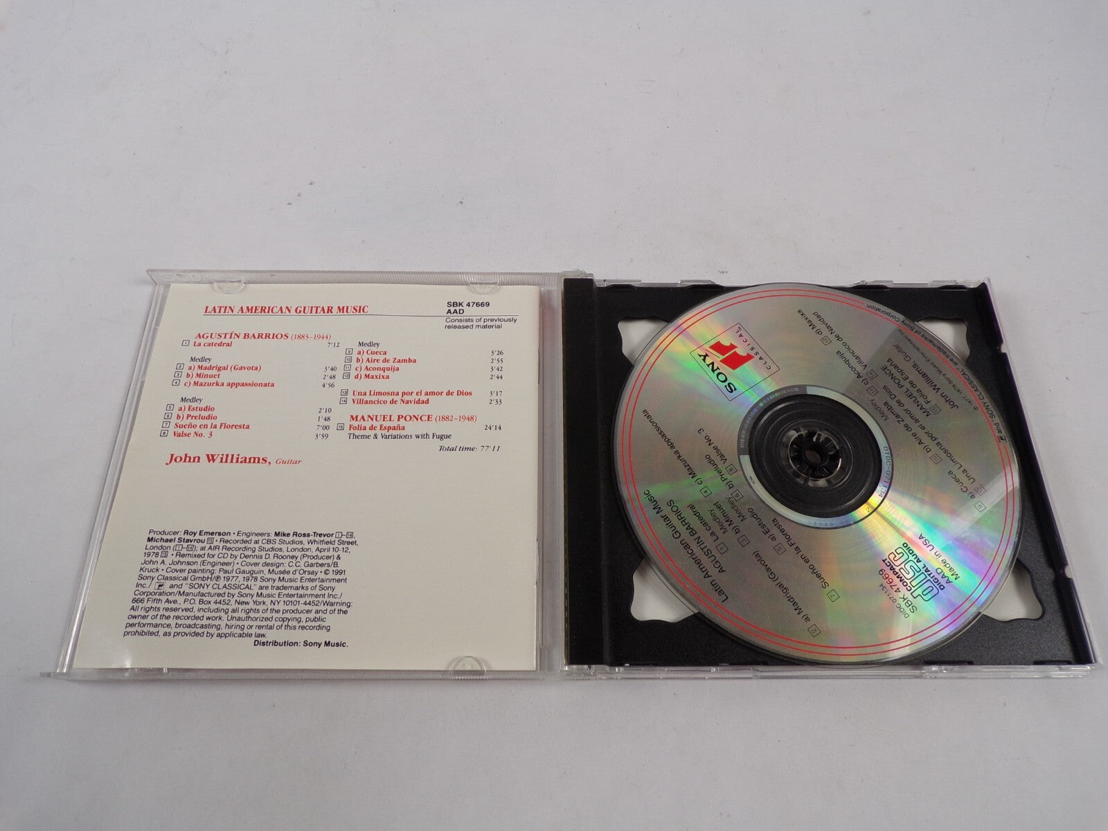 Latin American Guitar Music By Barrios & Ponce John WilliamsCD#44