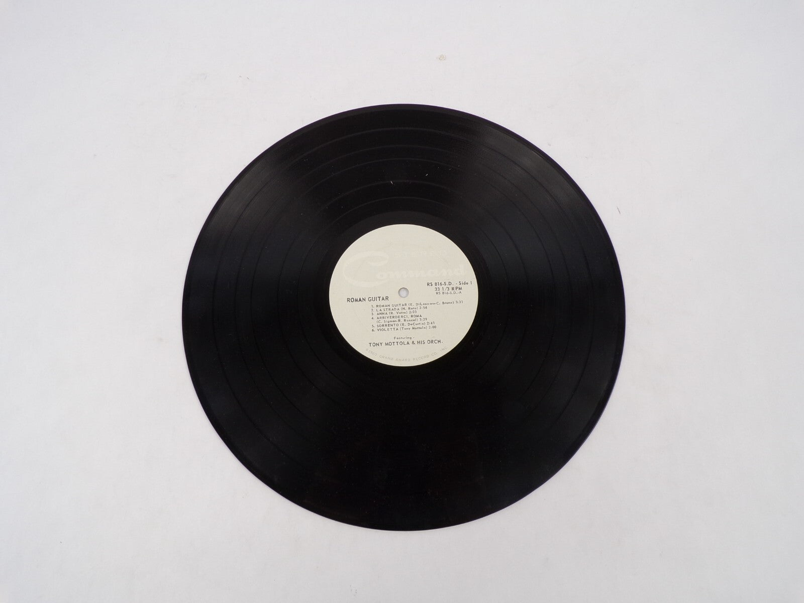 Roman Guitar Tony Mottola Roman Guitar Anna Voletta Sorrento Vinyl Record