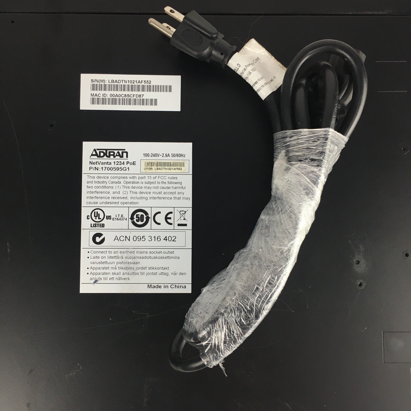 Adtran NetVanta 1234 24-Port 10/100 Managed Switch 