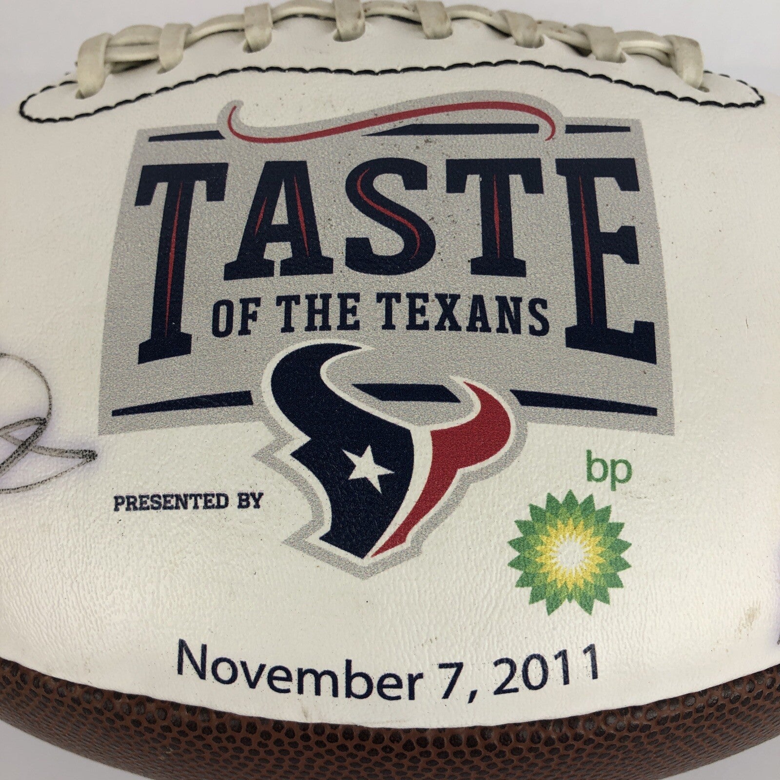Houston Texans Taste of the Texans 2011 signed white panel collectible NFL football