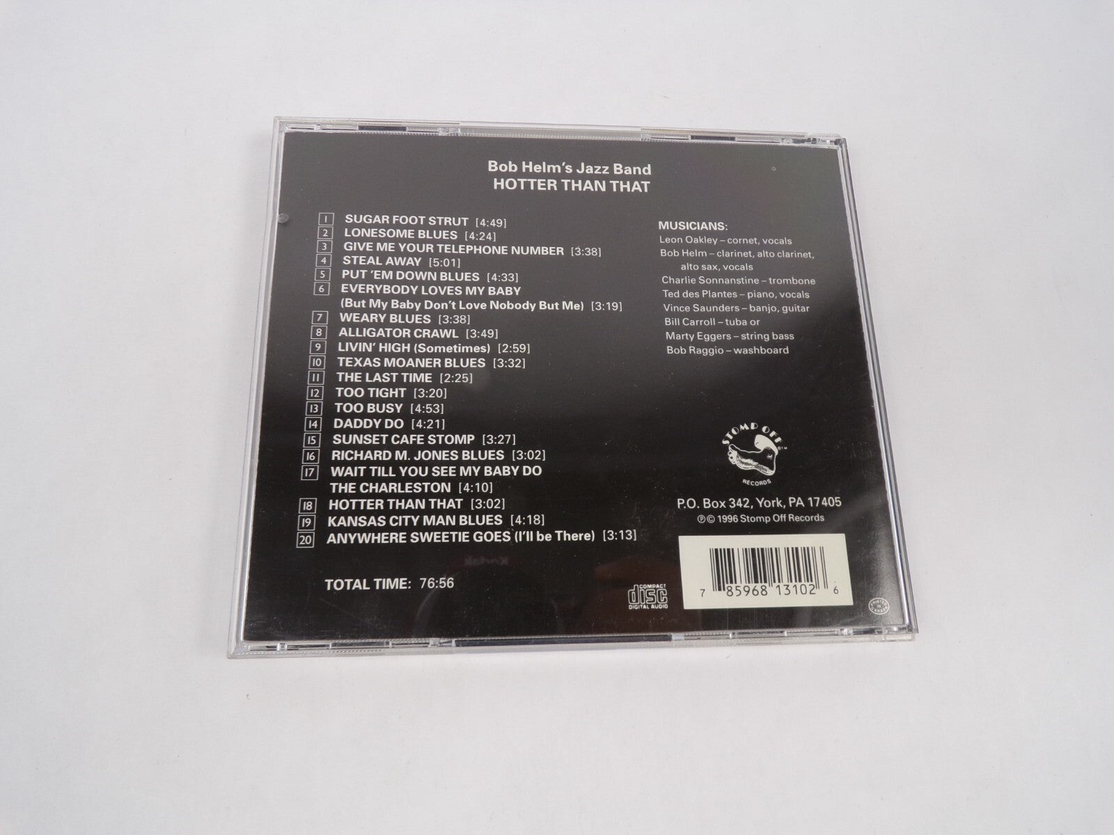 Bob Helms Jazz Band Sugar Foot Strut Lonesome Blues Steal Away Too TightCD#63