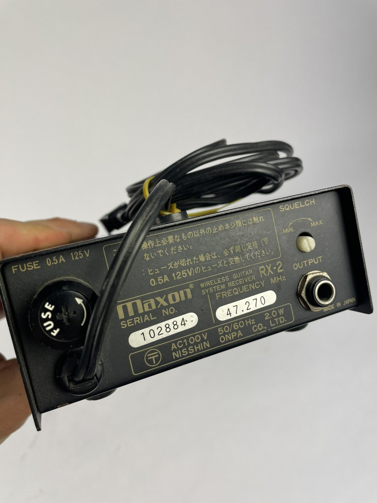 Maxon RX2 rx-2 wireless guitar system receiver frequency