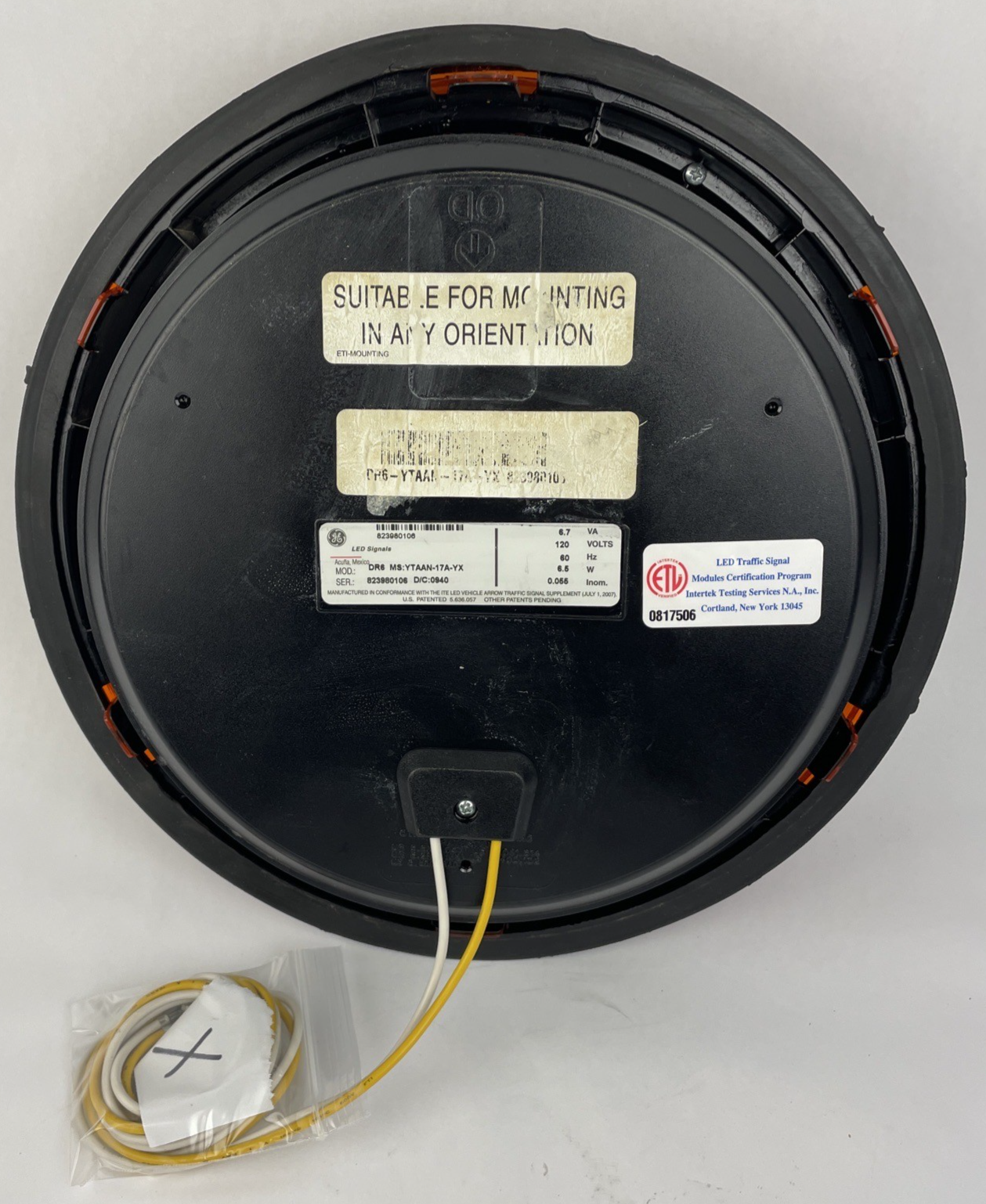 12" General Electric Yellow Arrow LED Traffic Light Signal Lens 120V Model DR6 x