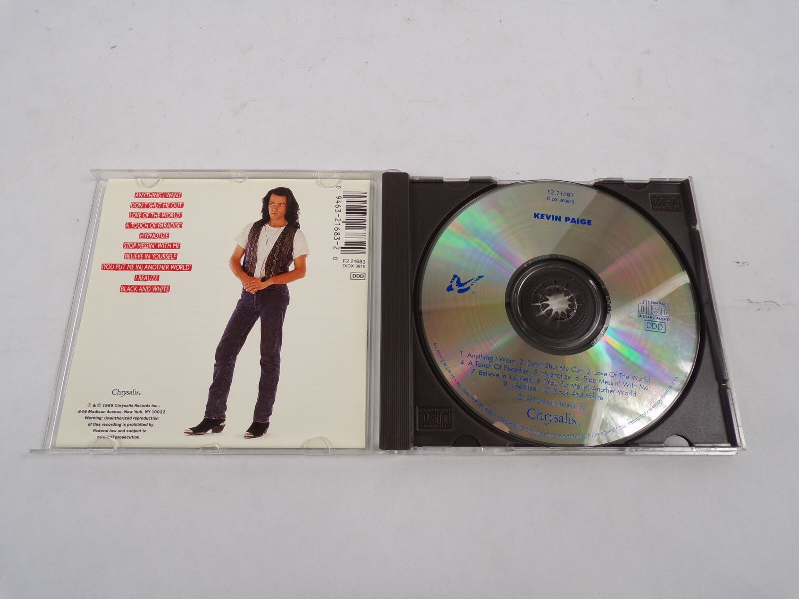 Kevin Paige Anything I Want Dont Shut Me Out Love Of The World Hypnotize CD#26