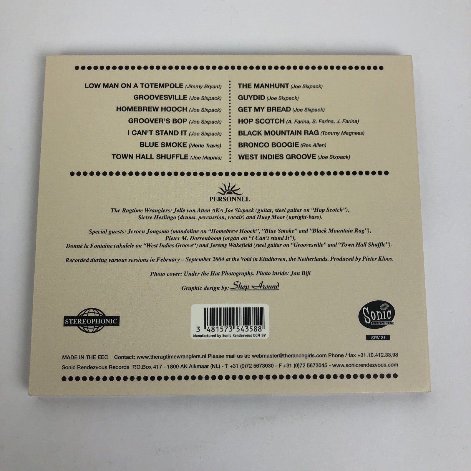 the Ragtime Wranglers - Groove a Tune - HiFi - Home Brew Records  Groover's #9