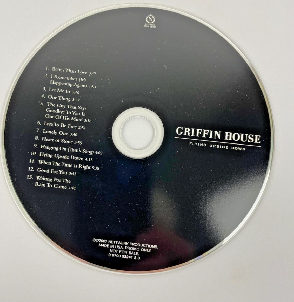 Griffin House Flying Upside Down Digital Audio CD Nettwerk Productions 2007