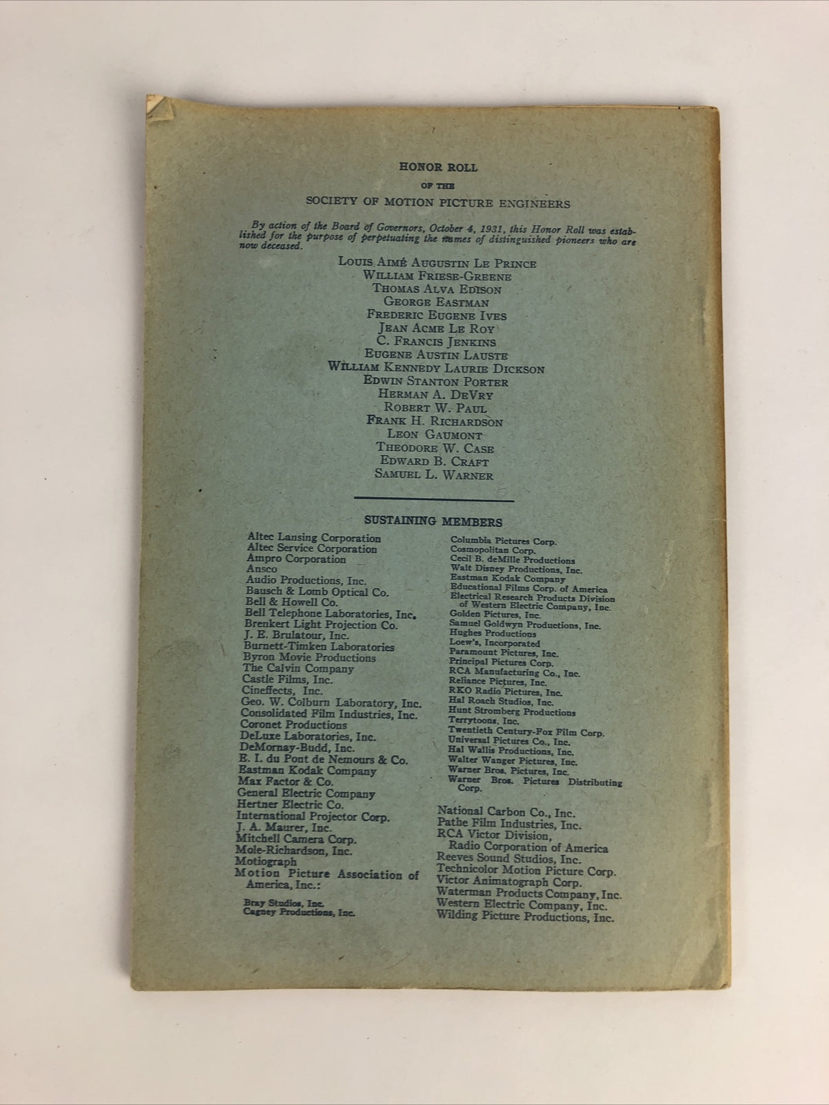 SMPE Journal Of The Society Of Motion Picture Engineers November 1946 VOL 47 No5