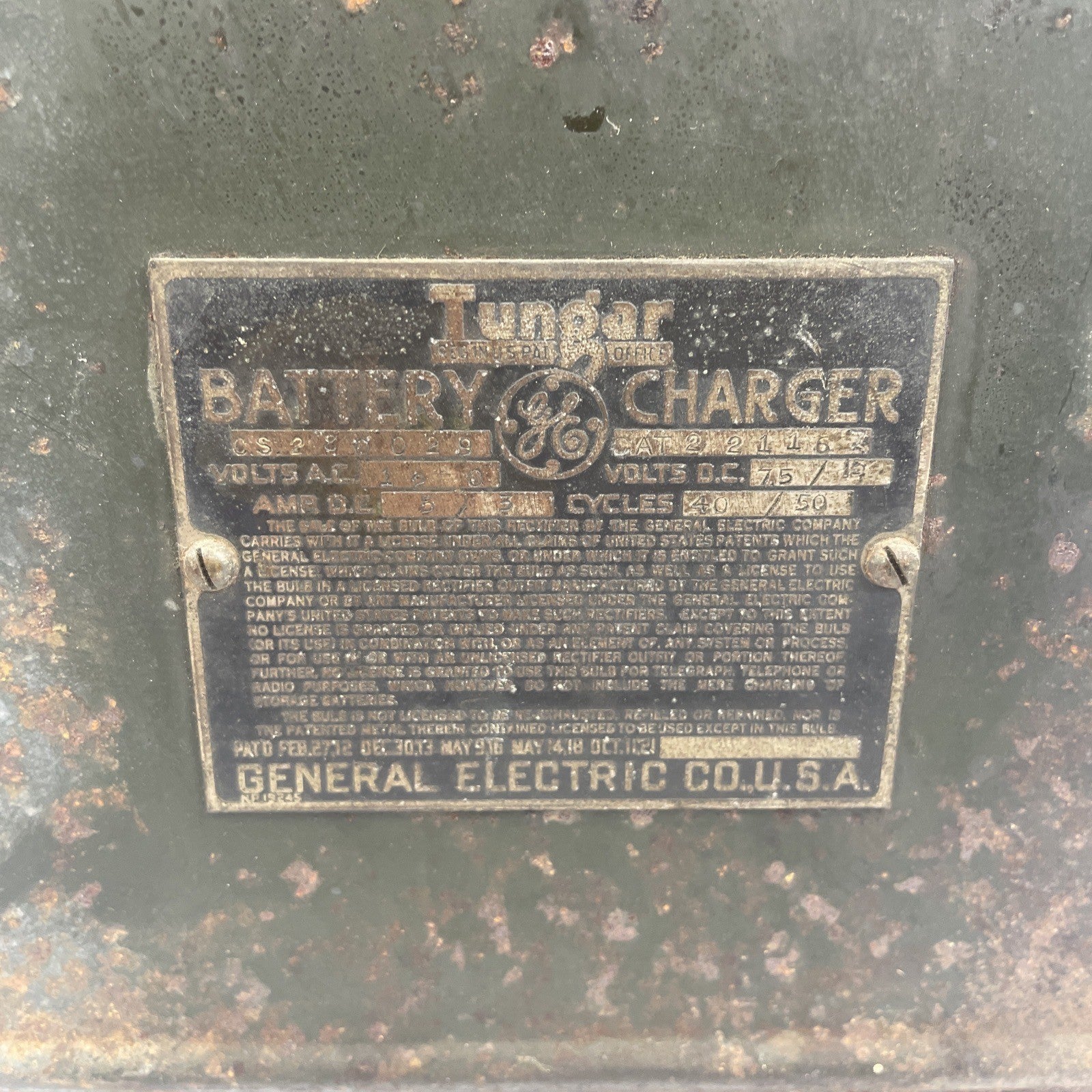 Vintage Tungar General Electric Antique G E Battery Charger Steam Punk Untested
