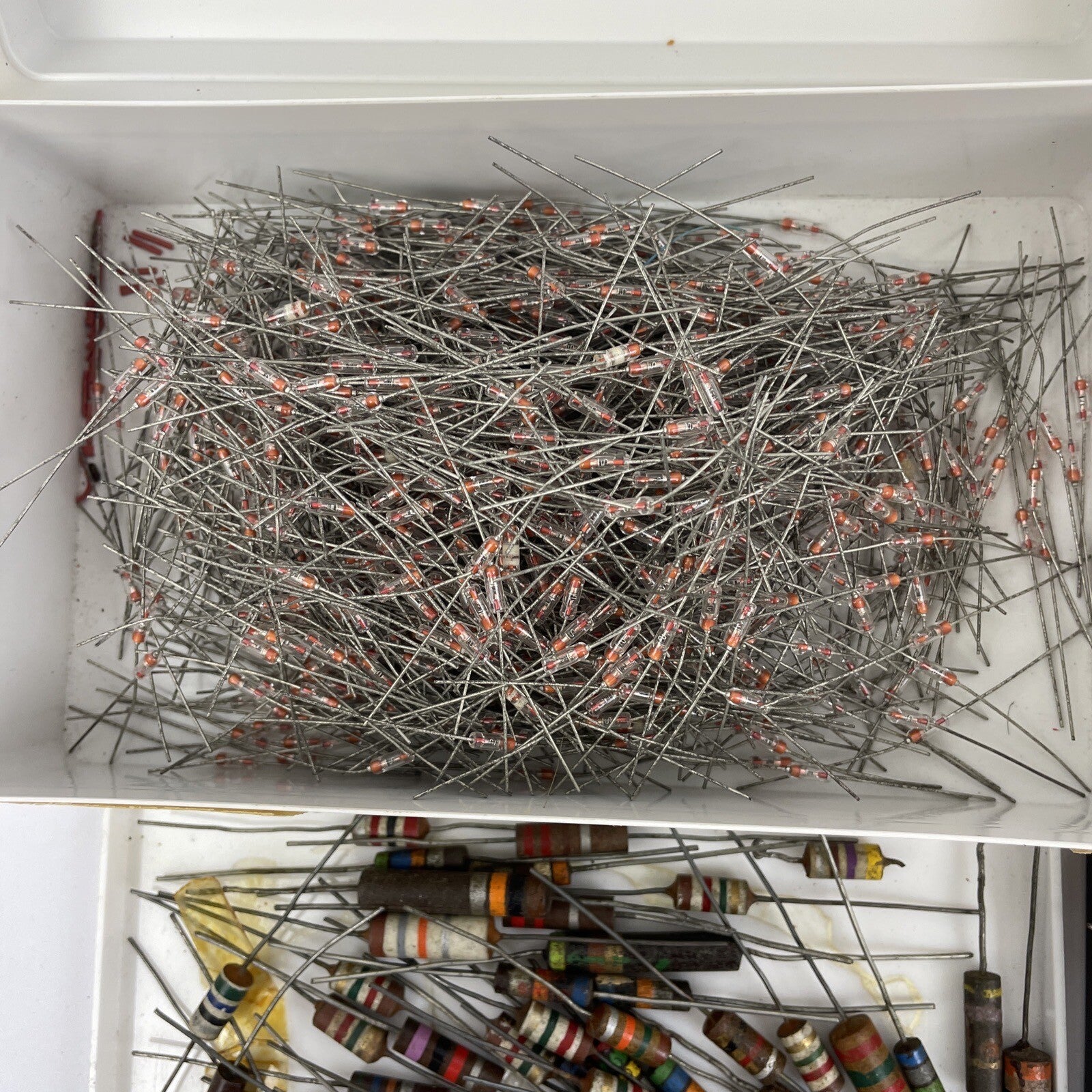 Lot of 2000 + Vintage Resistors Allen-Bradley Carbon Comp, Wirewound, Cement