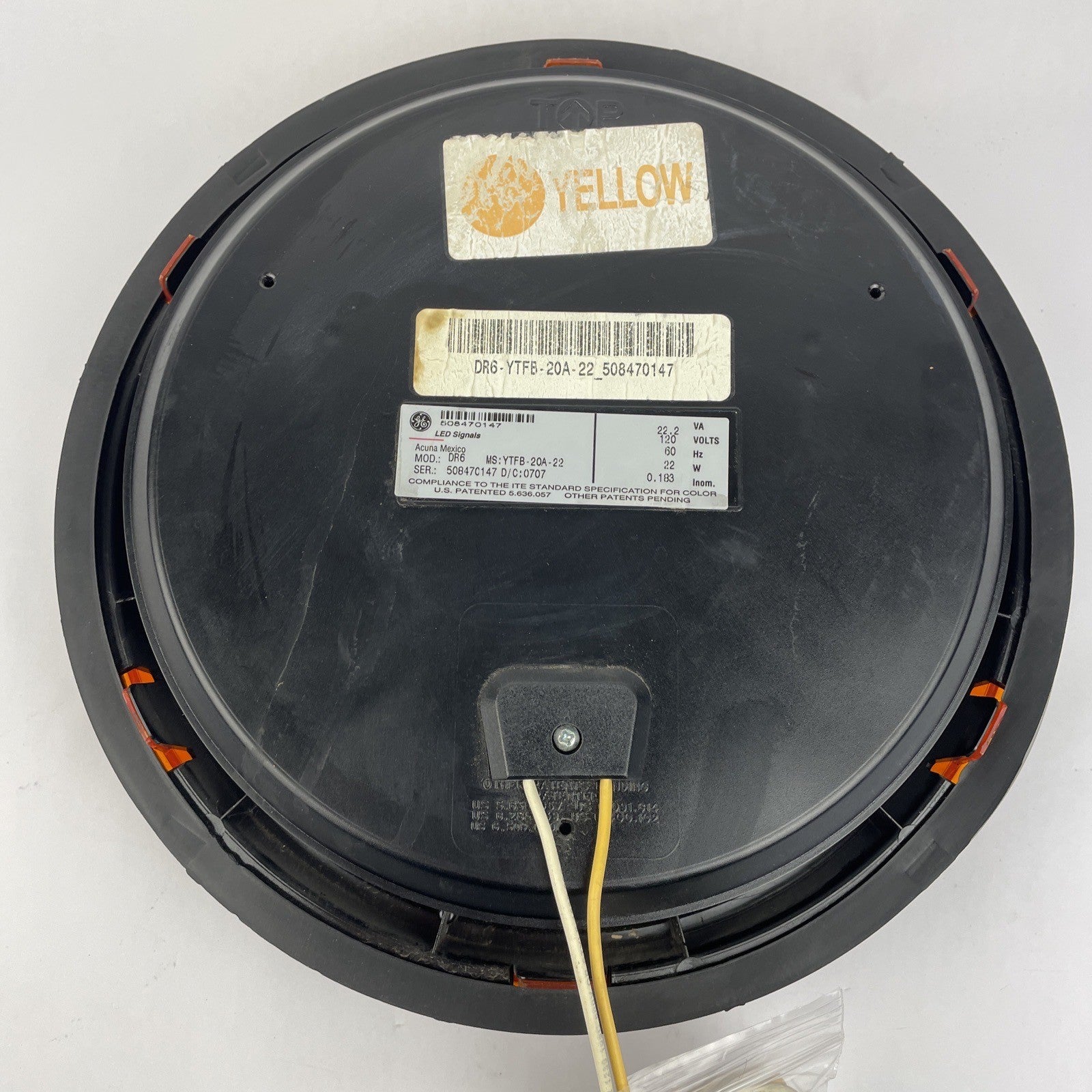 12" General Electric Yellow LED Traffic Light Signal Lens 120V Model  DR6     ab