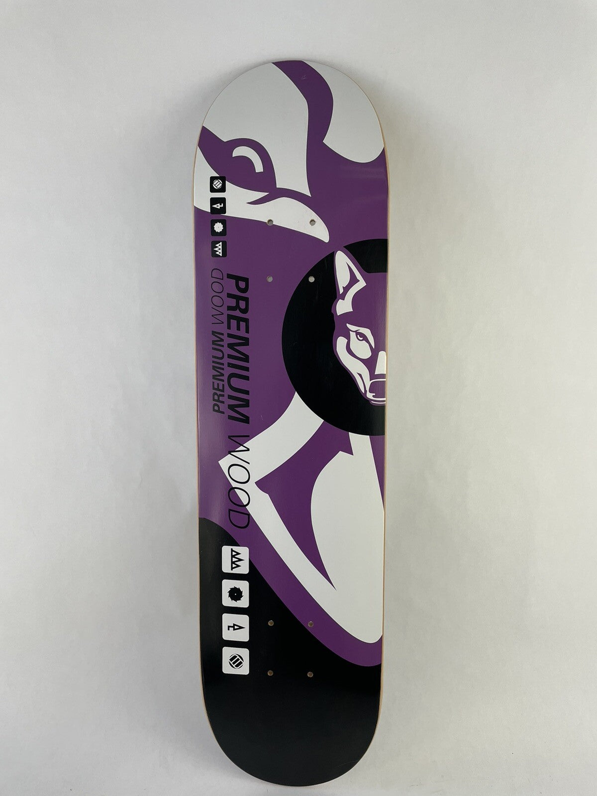 2002- Premium Wood Skateboard Team Deck Vintage Wolf - Collectible 7.75 C1.