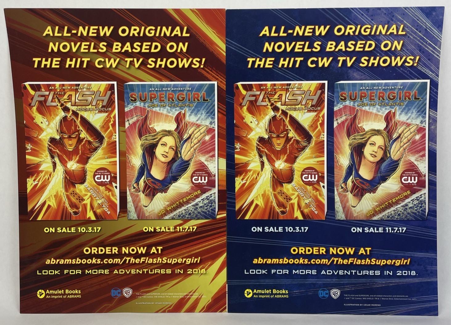 Lot of 2 SUPERGIRL  /  FLASH Dc Comics CW COMIC CON EXCLUSIVE PROMO Poster (s)