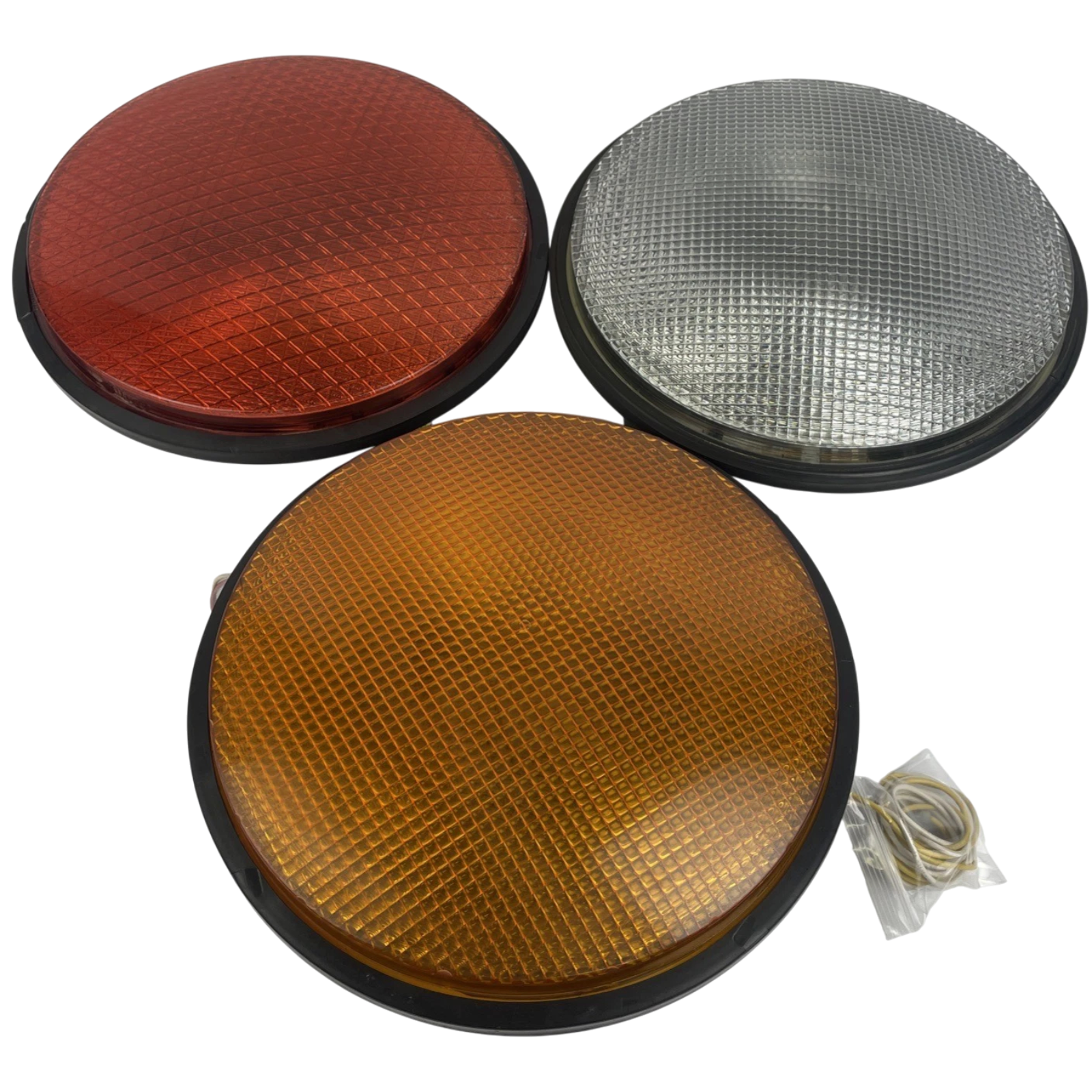 3 Dialight 4333230001XL RED GREEN YELLOW LED Circular Traffic Signal Lights 12"