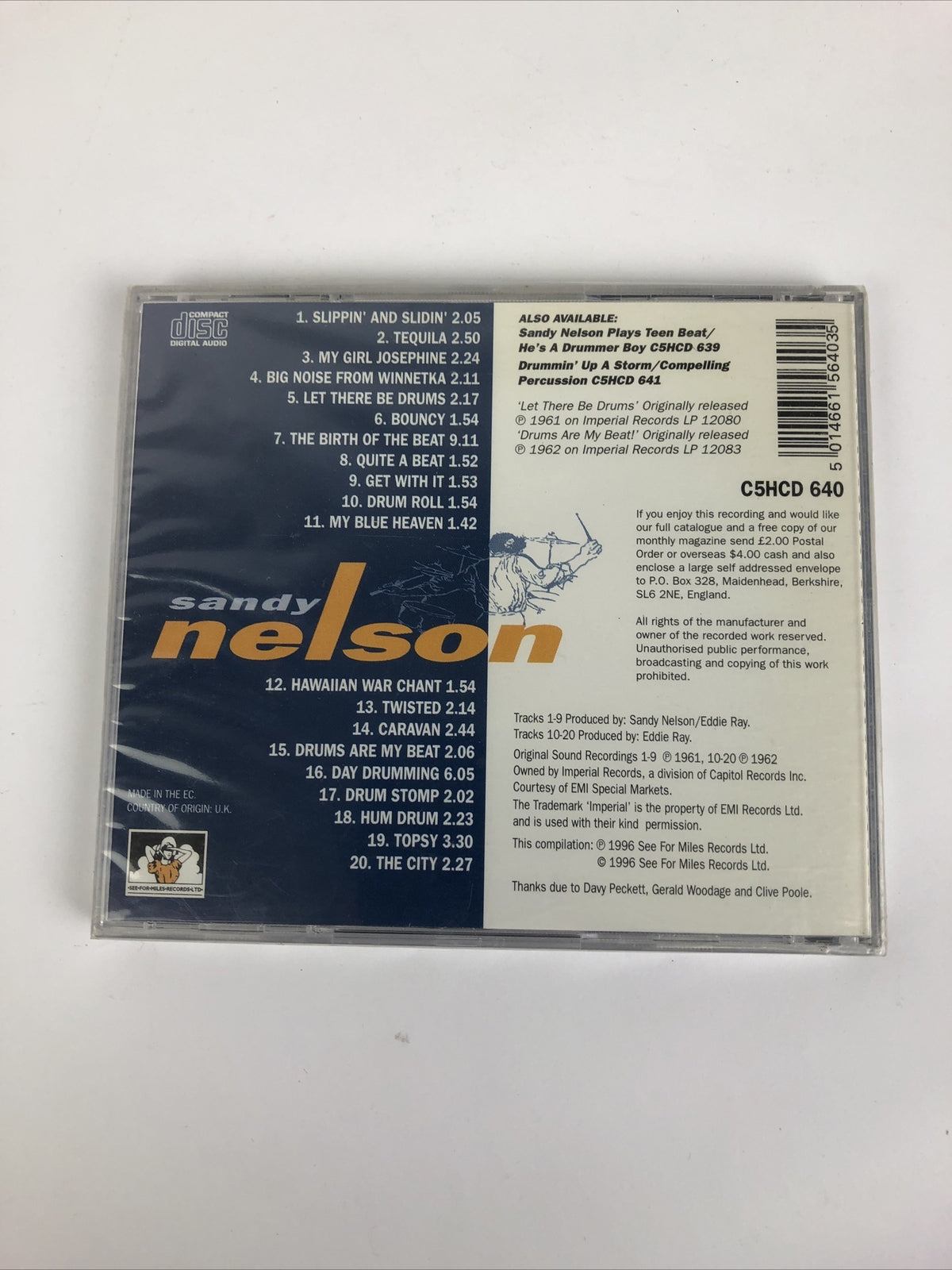 Nelson, Sandy : Let There Be Drums & Drums Are My Beat CD - New Sealed #9