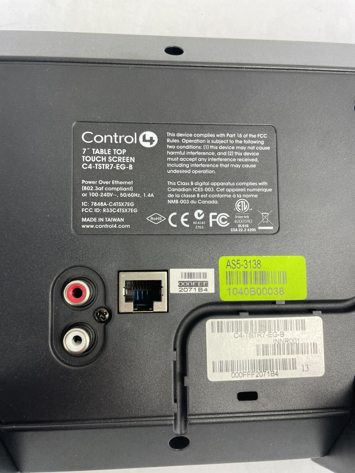 Control4 Control 4 - C4-TSTR7-EG-B 7" Table Top Touch Screen Black