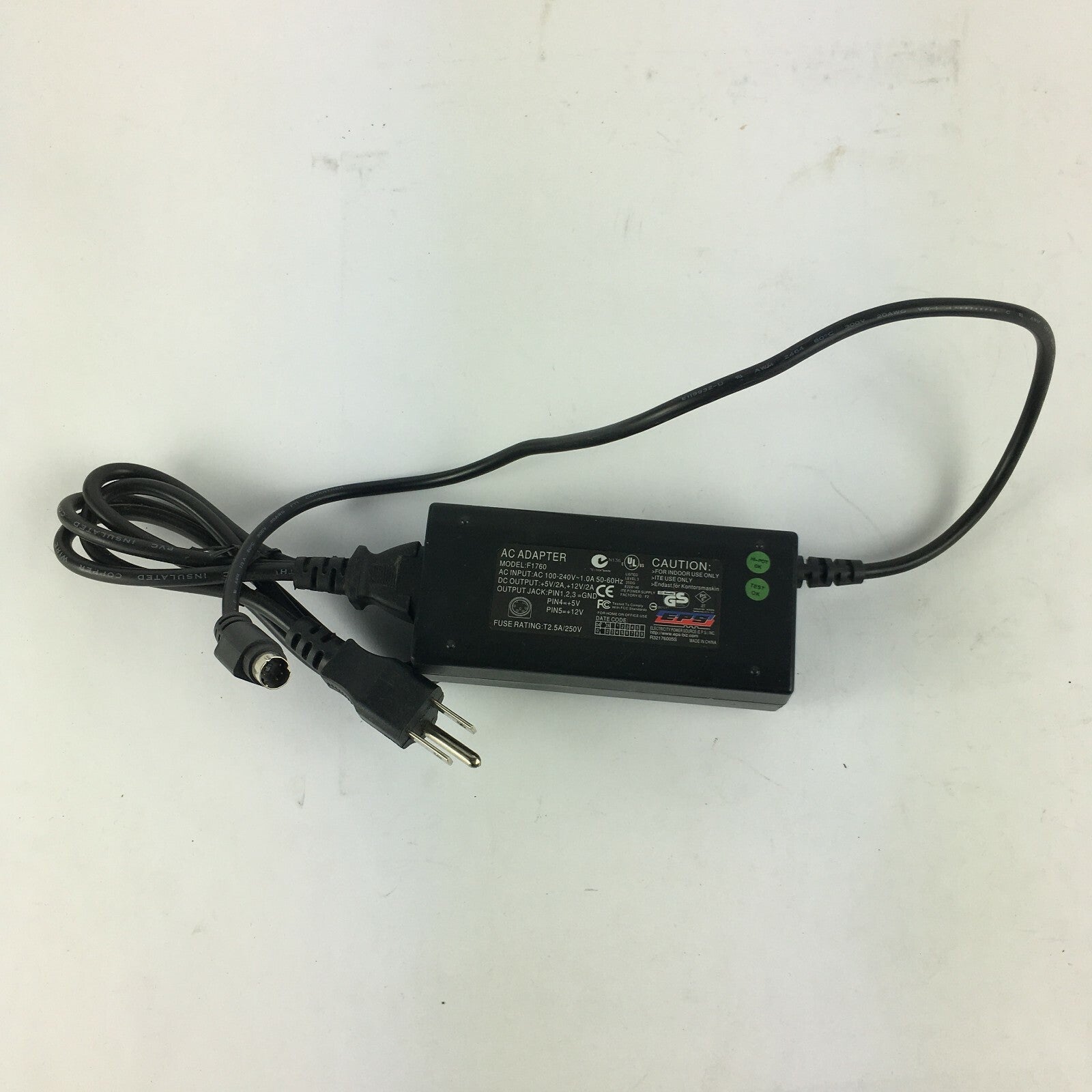 Genuine EPS F1760 Output 12V 2A Power Supply Adapter A54