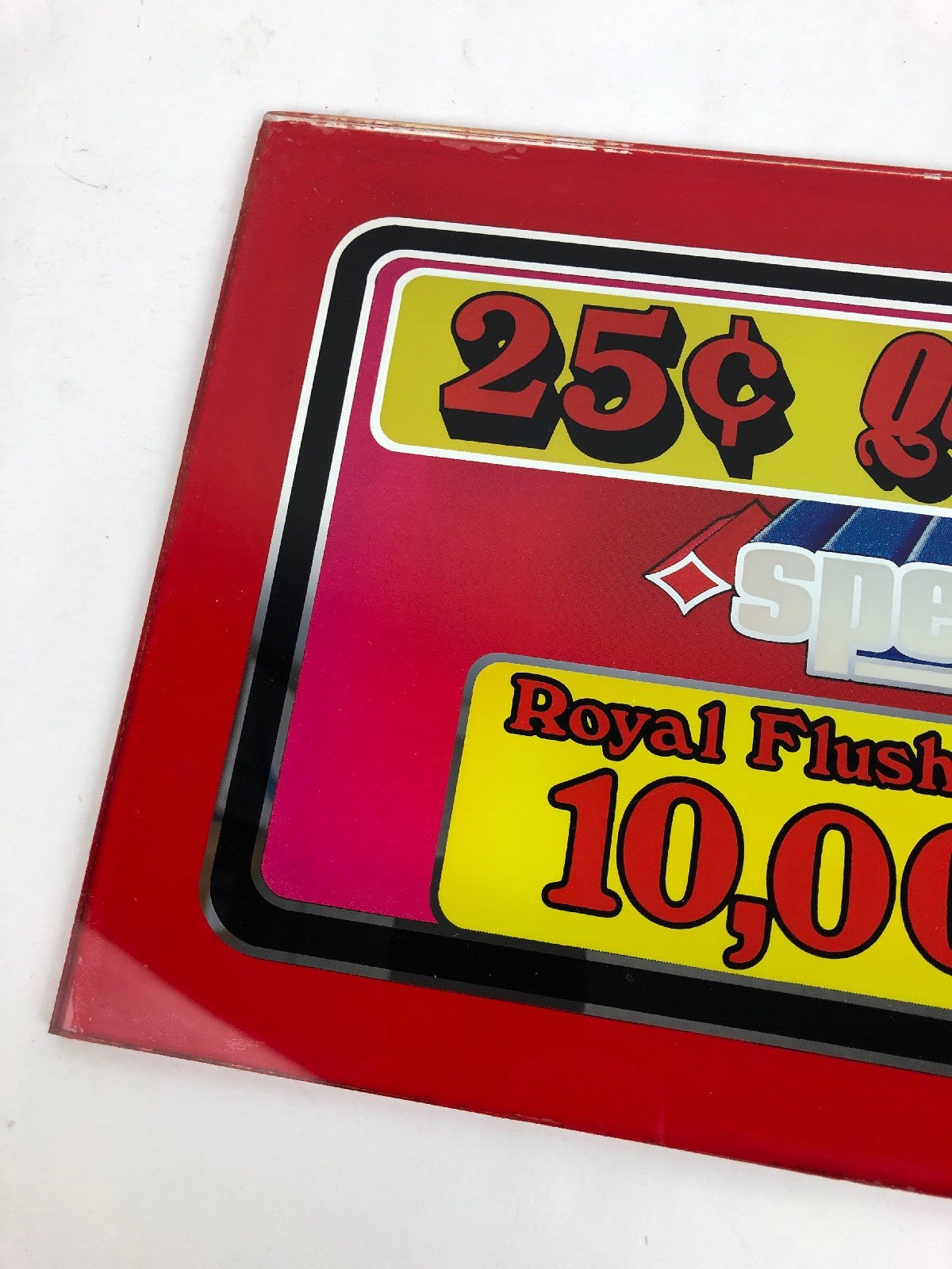 Rare VINTAGE 1982 CASINO SLOT MACHINE PAYOUT GLASS PANEL SPEAK EASY $$ FSTSHP