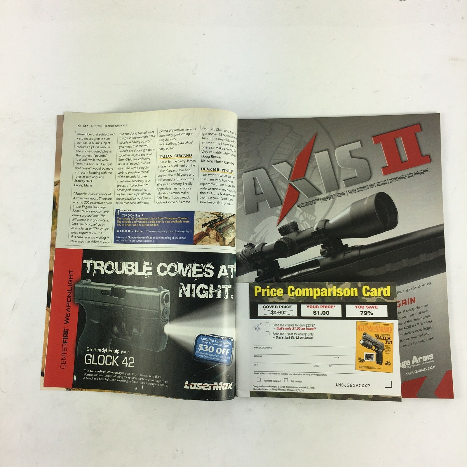 July 2015 Guns & Ammo Magazine Plastic is it the Future? Sneaky Pete Holster 9mm