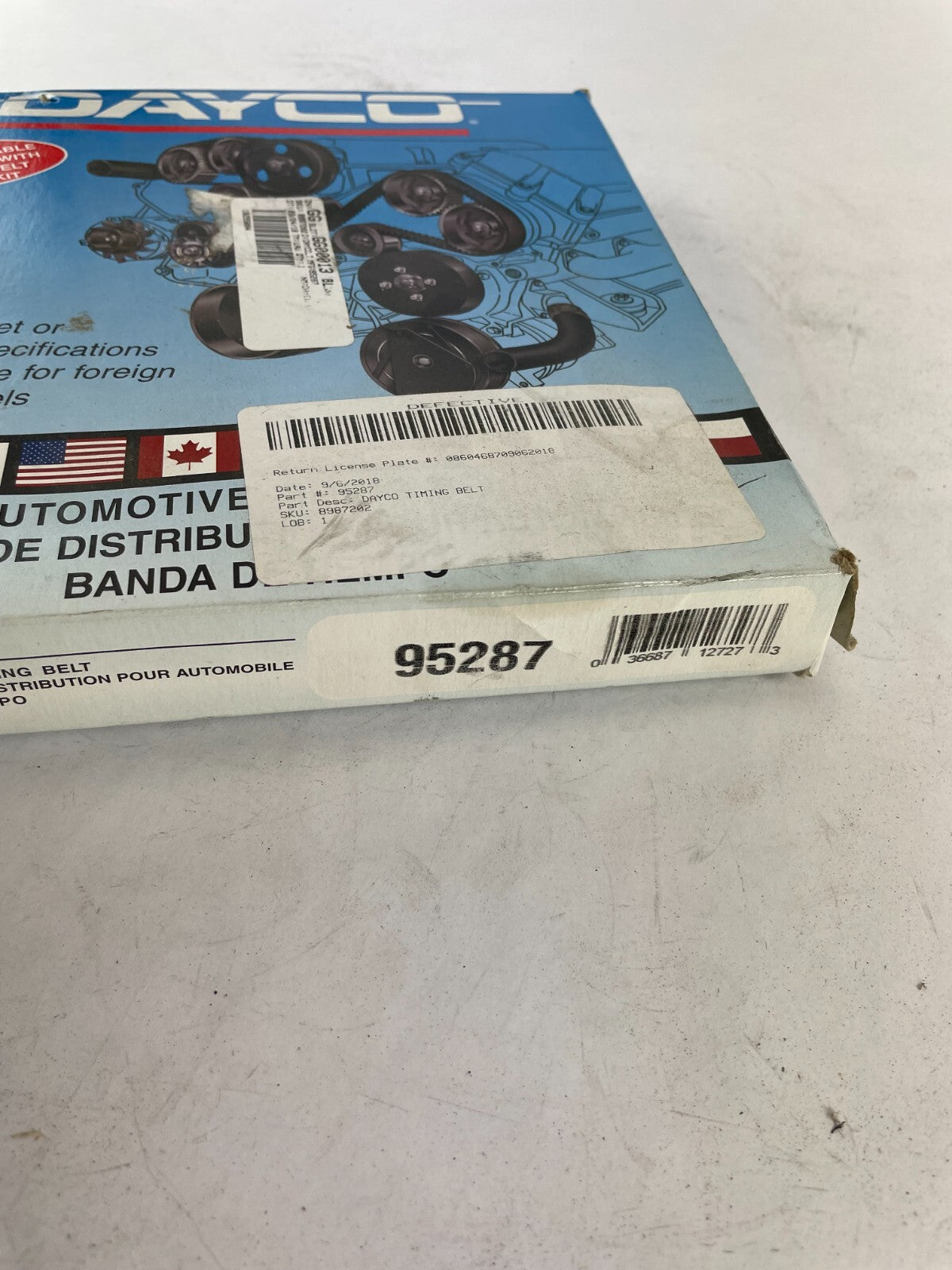 Dayco 95287 timing belt OEM automotive engine timing belt replacement A11 precision rubber belt