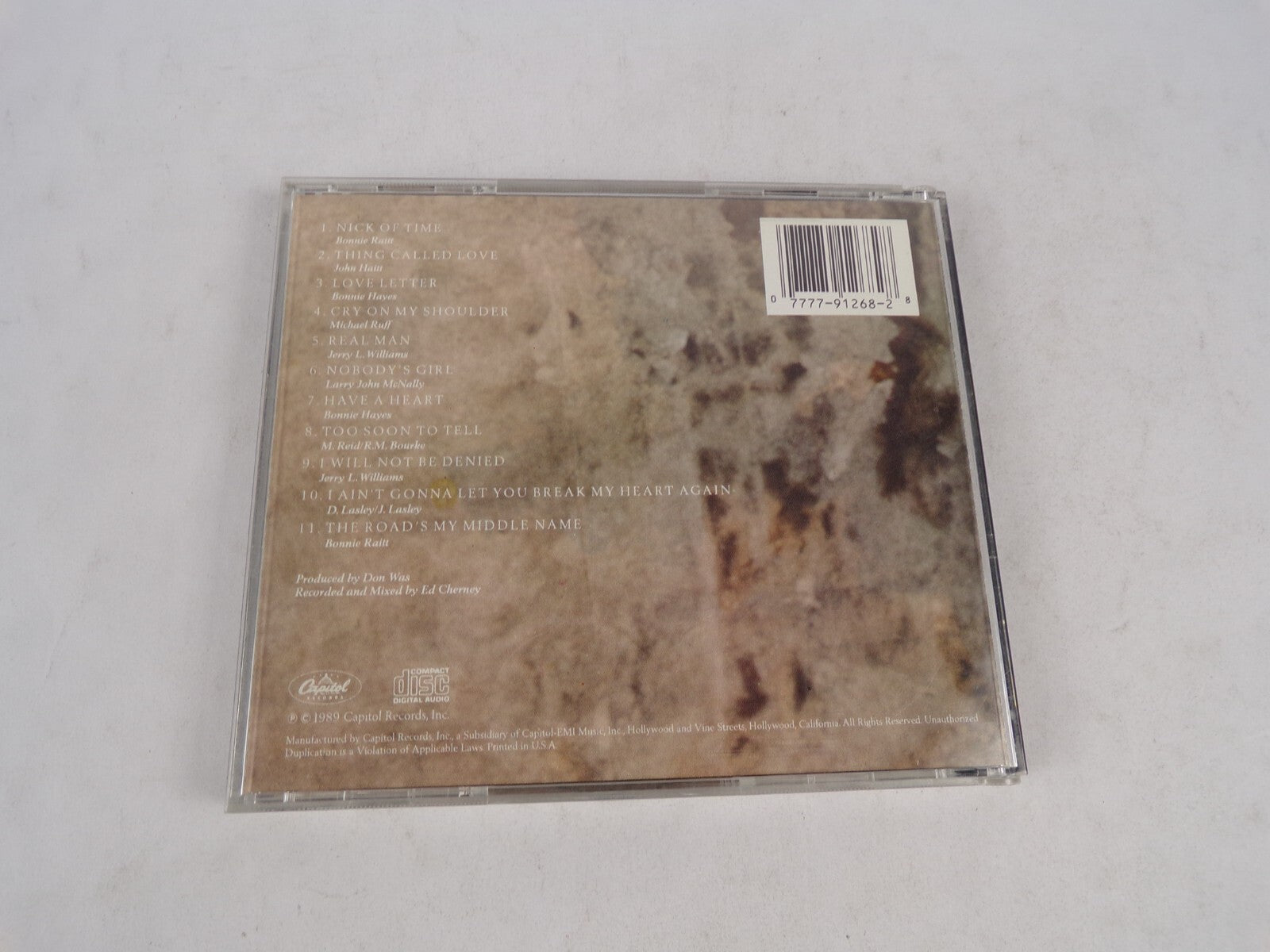 Bonnie Raitt Nick Of Time Thing Called Love Love Letter Cry On mY Shoulder CD#54