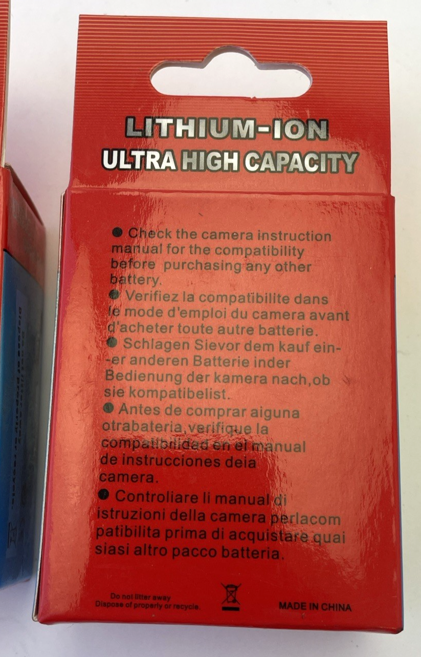 2 Powerextra Camera Battery Replaces LP-E8 Ultra High Capacity. 7.4V 1800mAh New