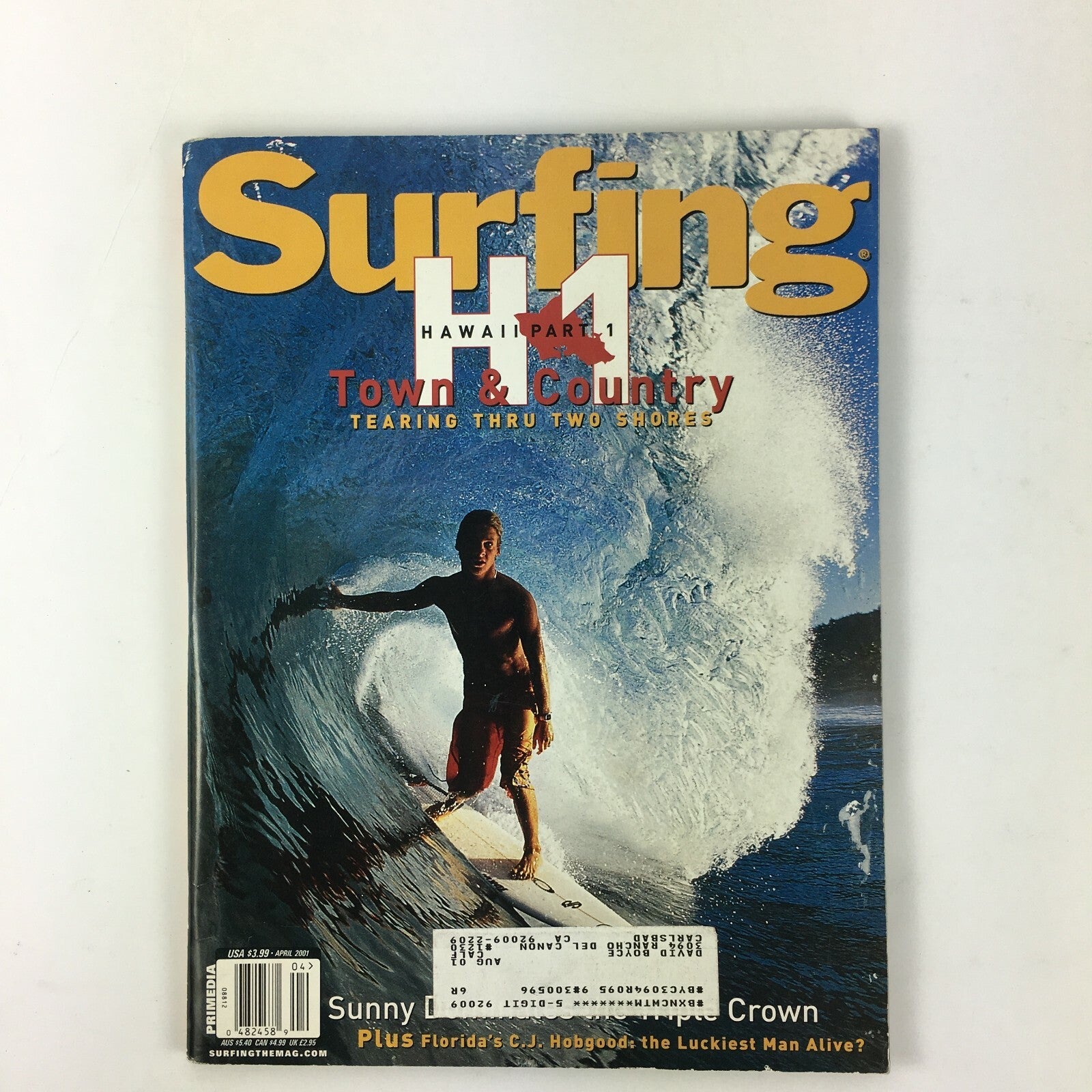April 2001 Surfing Magazine H1 Town and Country Tearing thru two shores