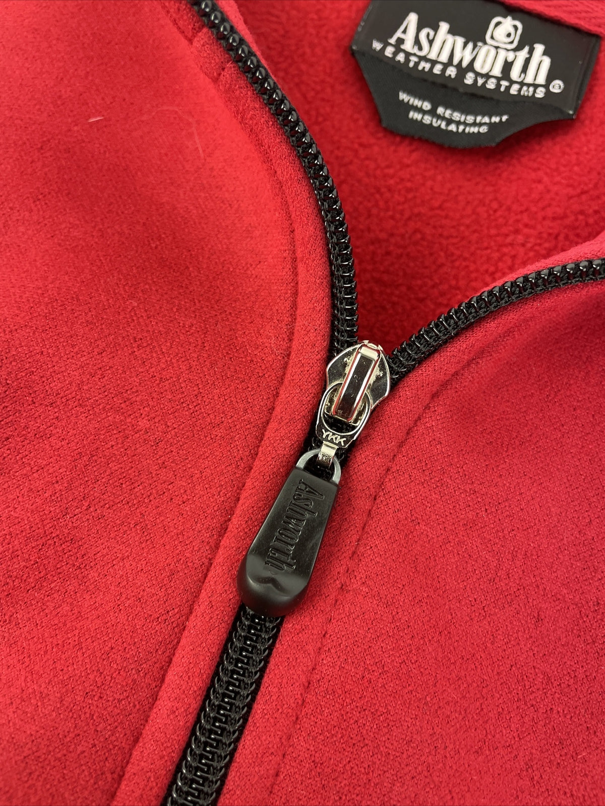 Ashworth weather Systems Maryland Red Mens Medium 1/4 Zip Jacket Wind Resistant