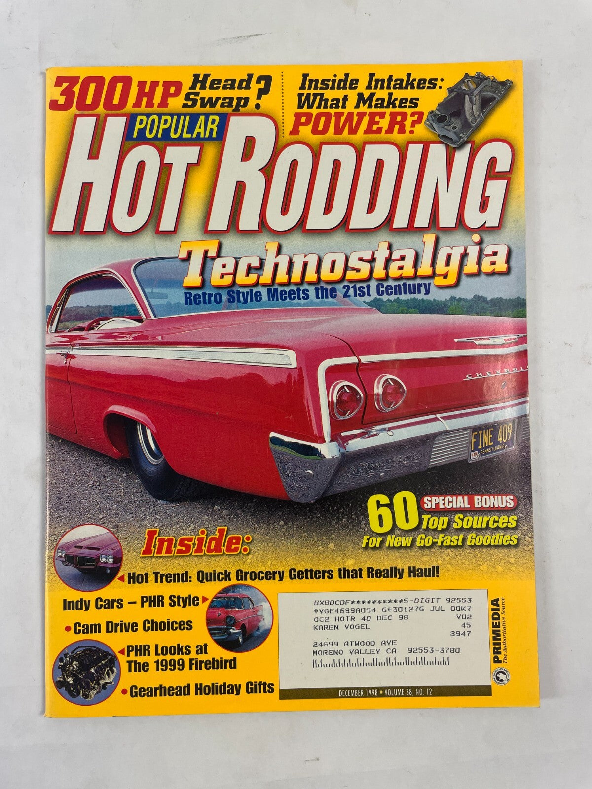 December 1998 Hot Rodding Magazinee Technostalgia Retro Style Meets The 21st