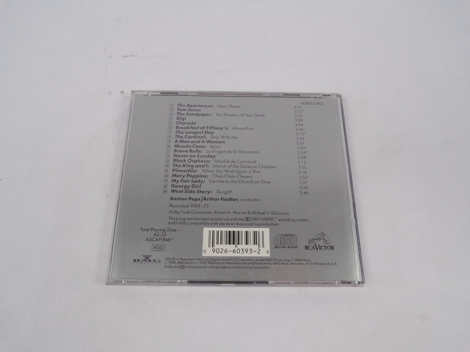 Motion Picture Classics, Volume 2 Boston Pops Arthur Fiedler The Apartment CD#68