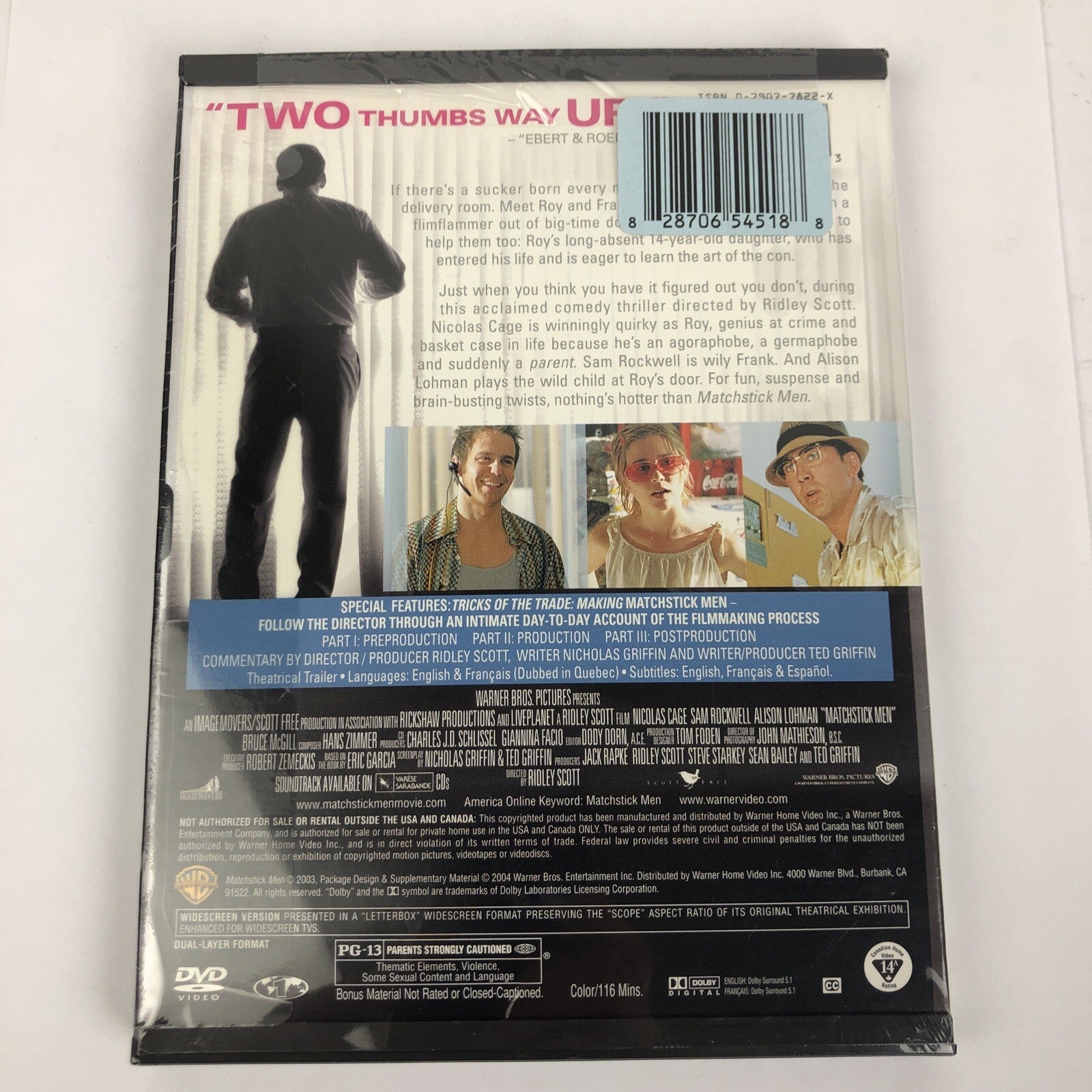 Matchstick Men [Widescreen Edition] [Snap Case] Nicolas Cage Sam Rockwell NEW