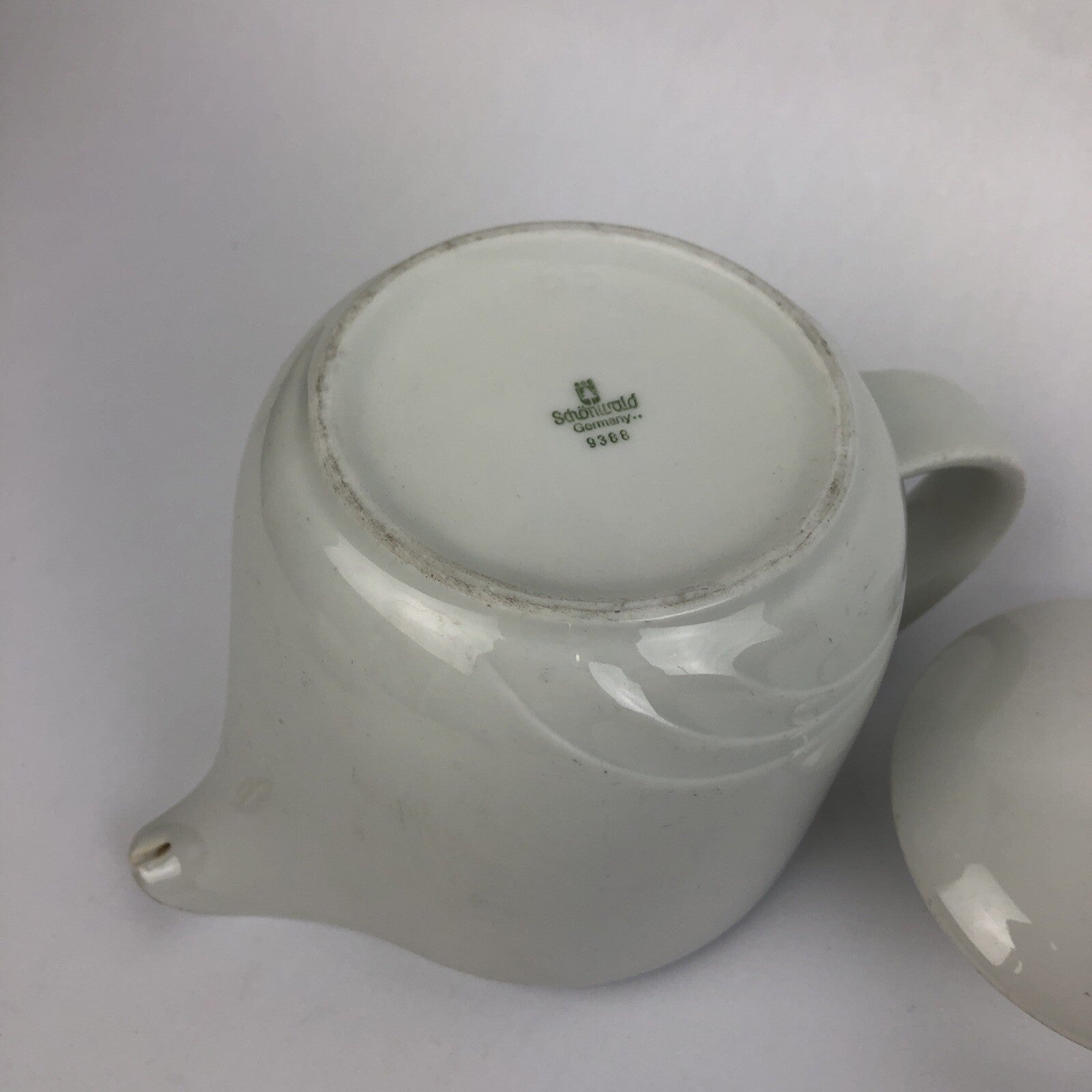 Vintage Schonwald Made in Germany #9388 Small Porcelain Teapot 4.5” * HV Logo