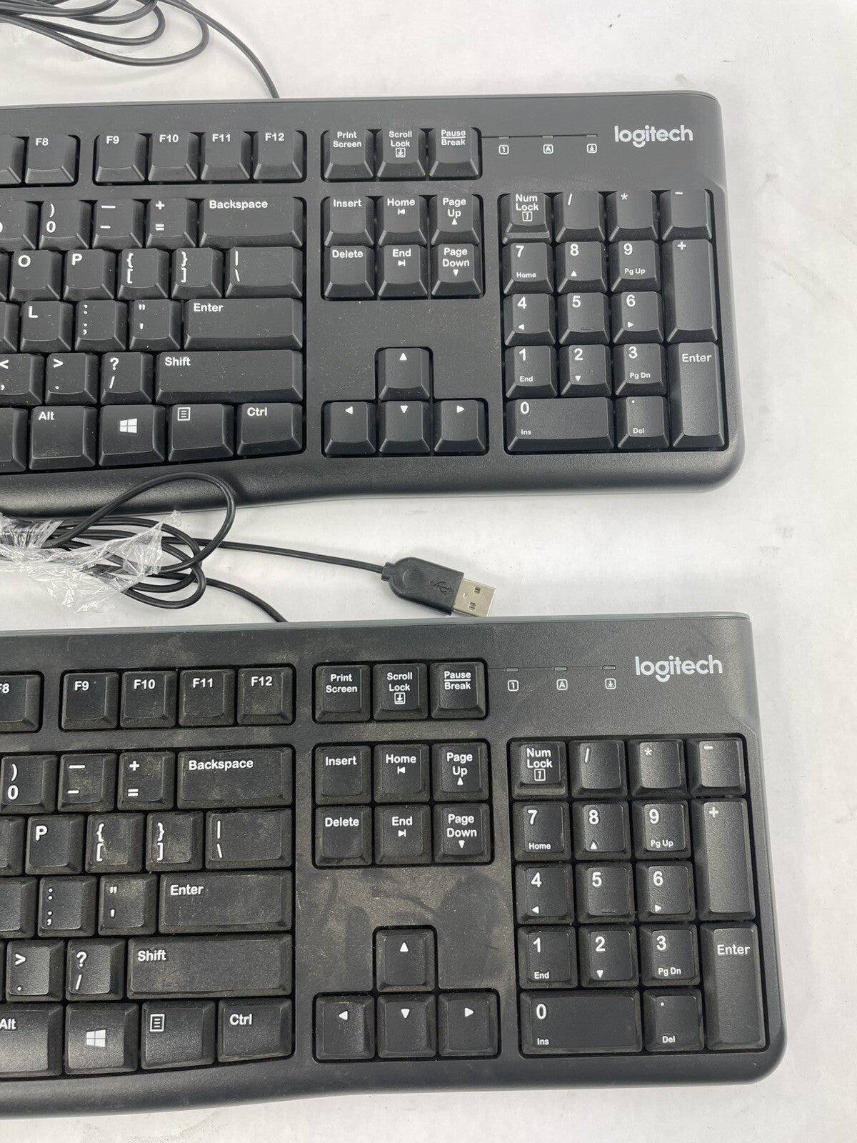Lot of 2:  Logitech K120 USB Wired Desktop Keyboard