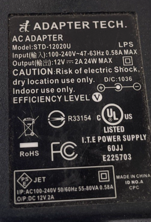 Power Supply Adapter 12V 2A 24W with 4-Pin Neutrik XLR Female Connector     B01