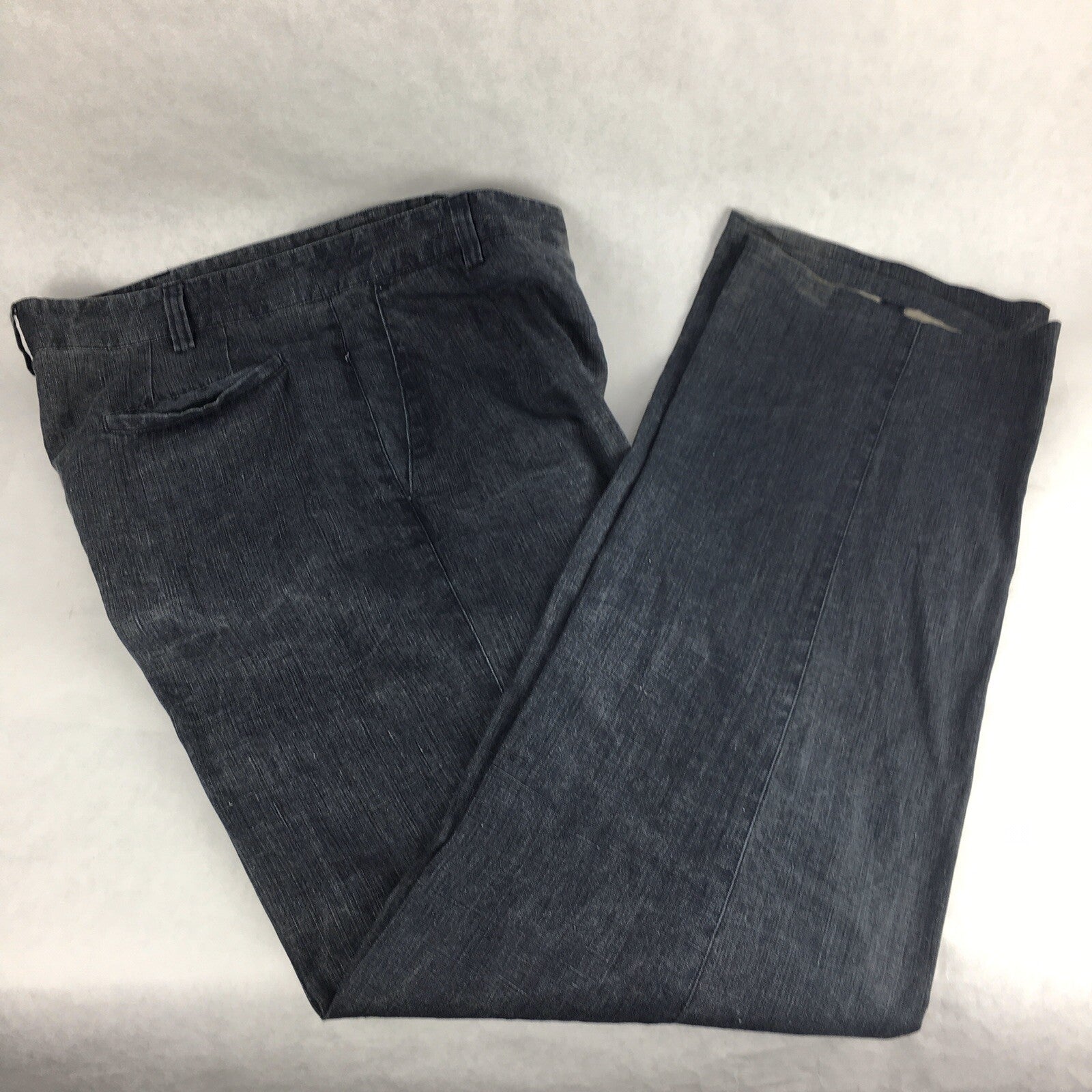 Marzotto Lab Mens Casual Pants Black Side Pockets Zip Fly Flat Front Trousers 36