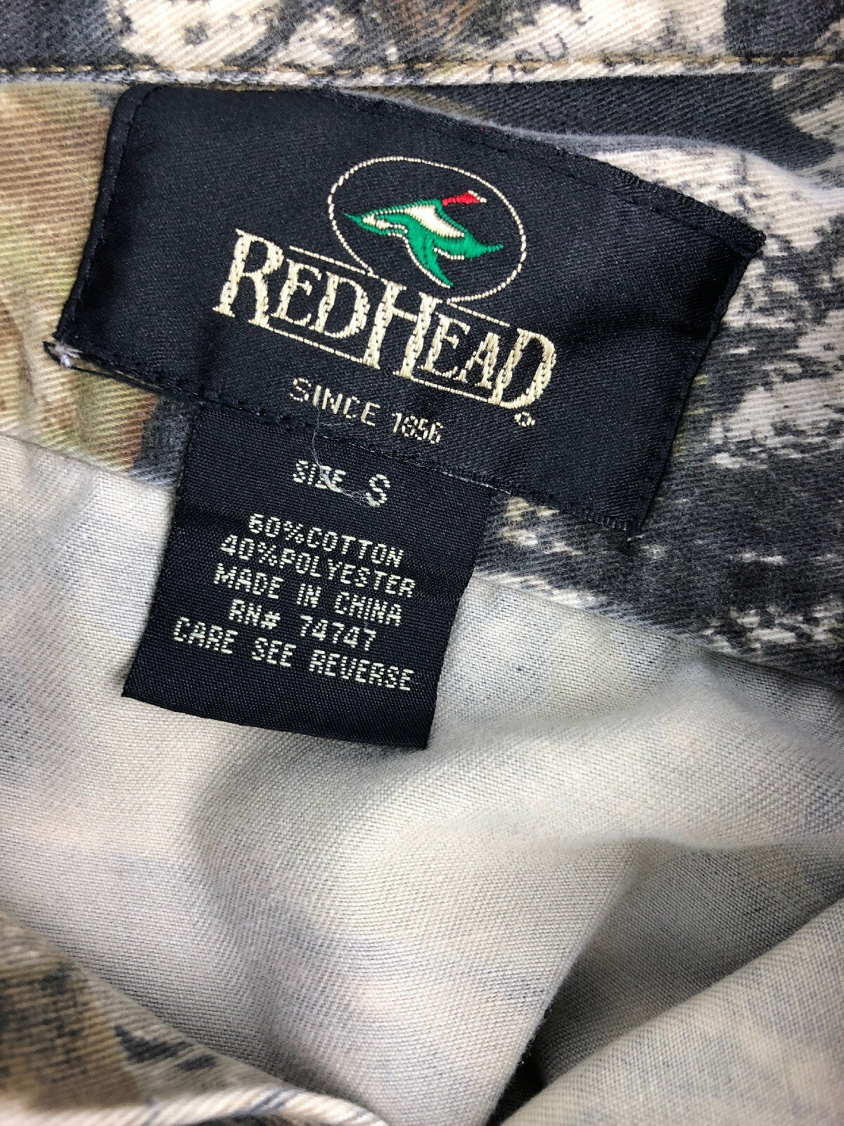 REDHEAD SILENT HIDE MOSSY OAK Bass Pro Shops Camo HEAVY Shirt Hunting Mens S