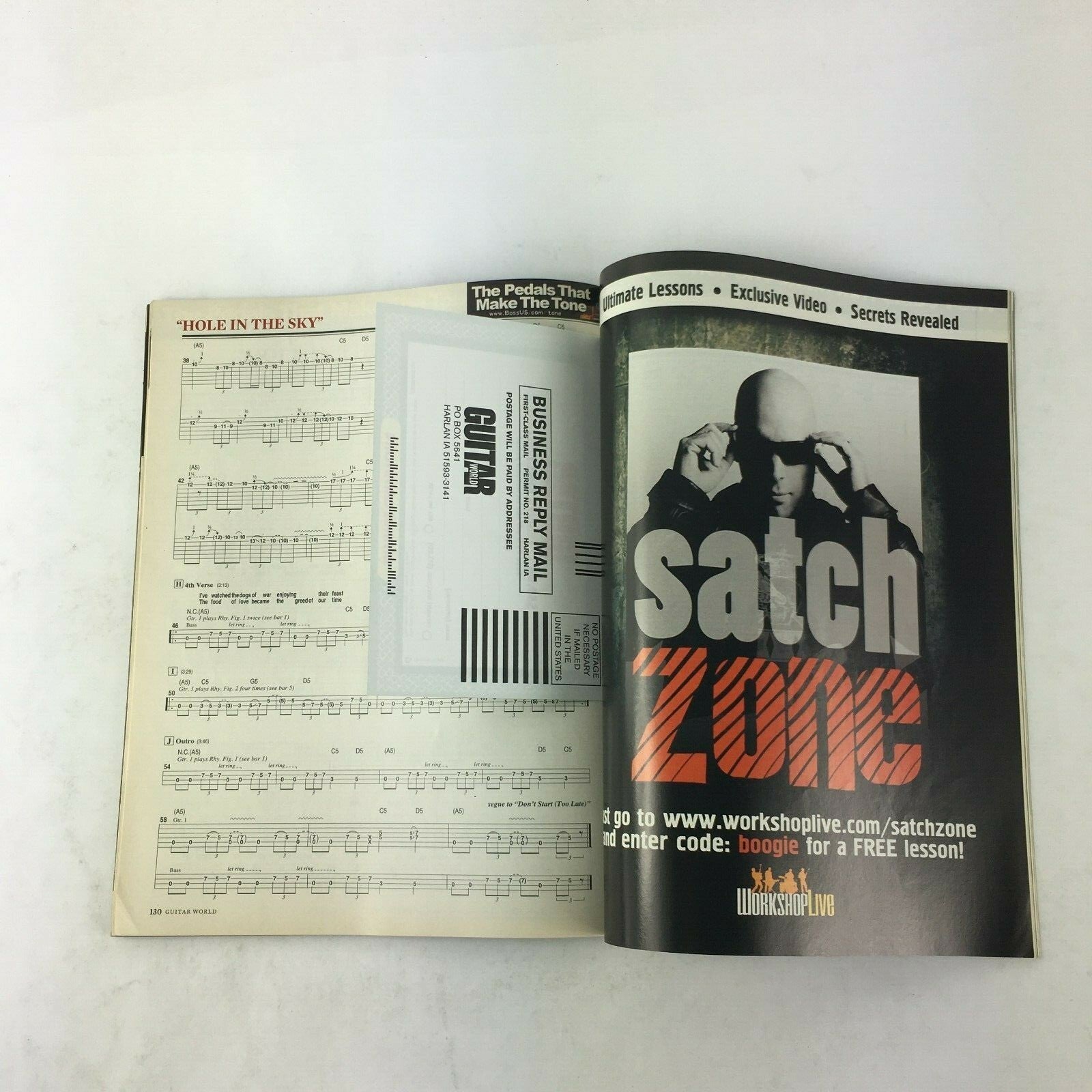 Guitar World Magazine Shreo White & Blue! Dan Donecan Led Zeppelin Black Sabbath