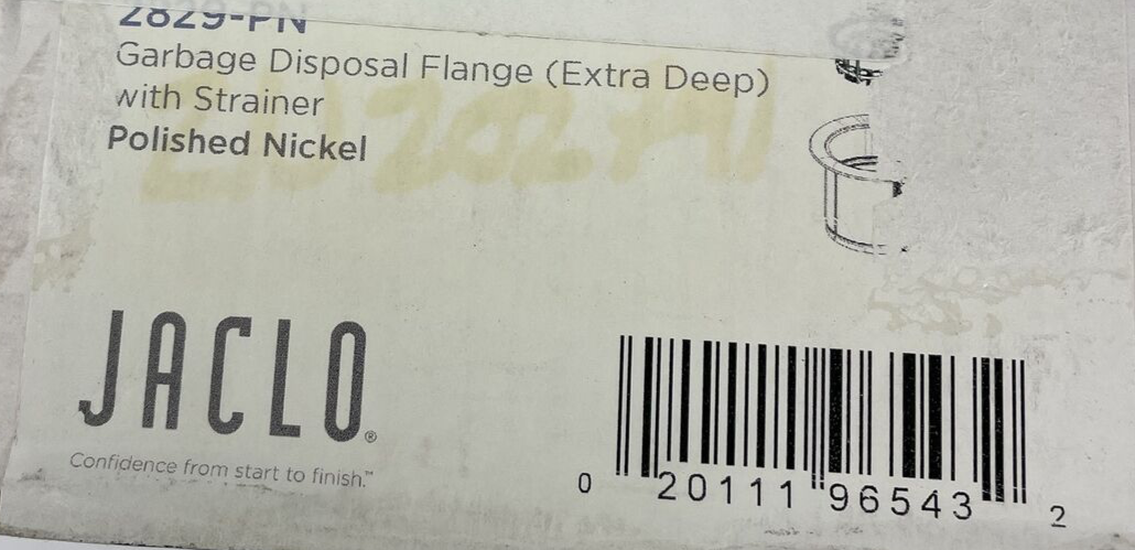 OEM Jaclo 2829-PN - Kitchen Sink Extra Deep Disposal Flange and Strainer  NOS