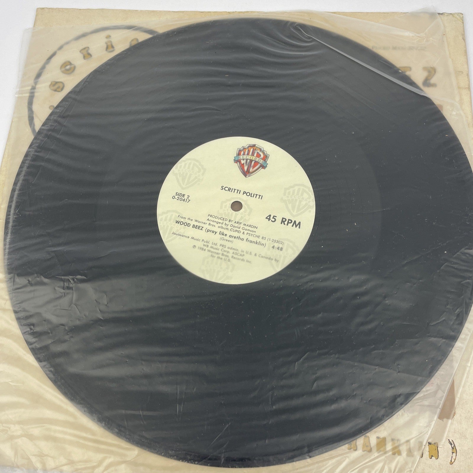 SCRITTI POLITTI WOOD BEEZ (PRAY LIKE ARETHA FRANKLIN) LP Record 1984 45 RPM