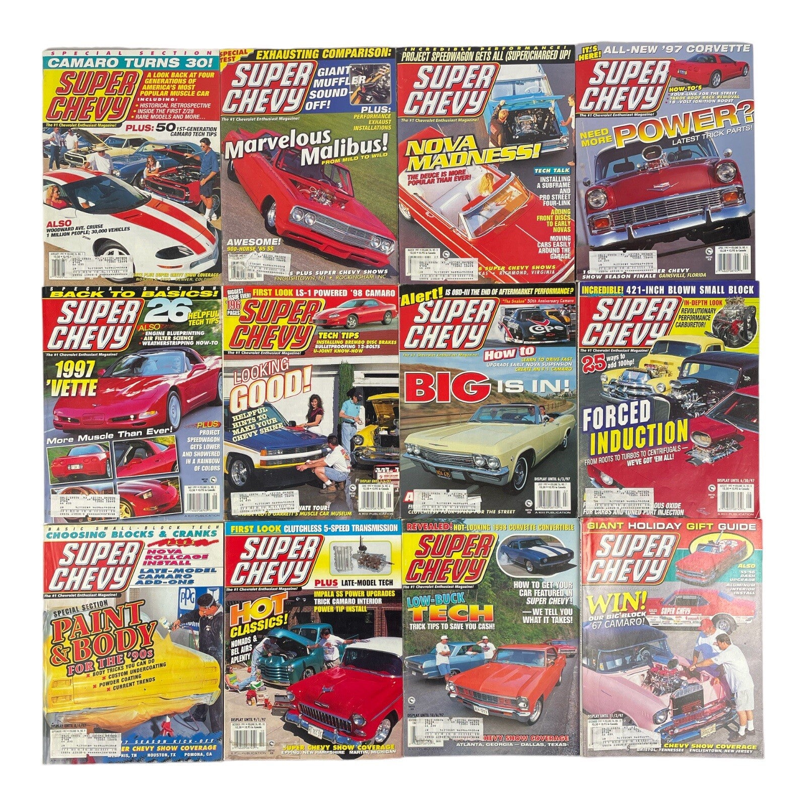 Lot of 12: SUPER CHEVY MAGAZINES Complete Full Set 12 issues Jan to Dec 1997