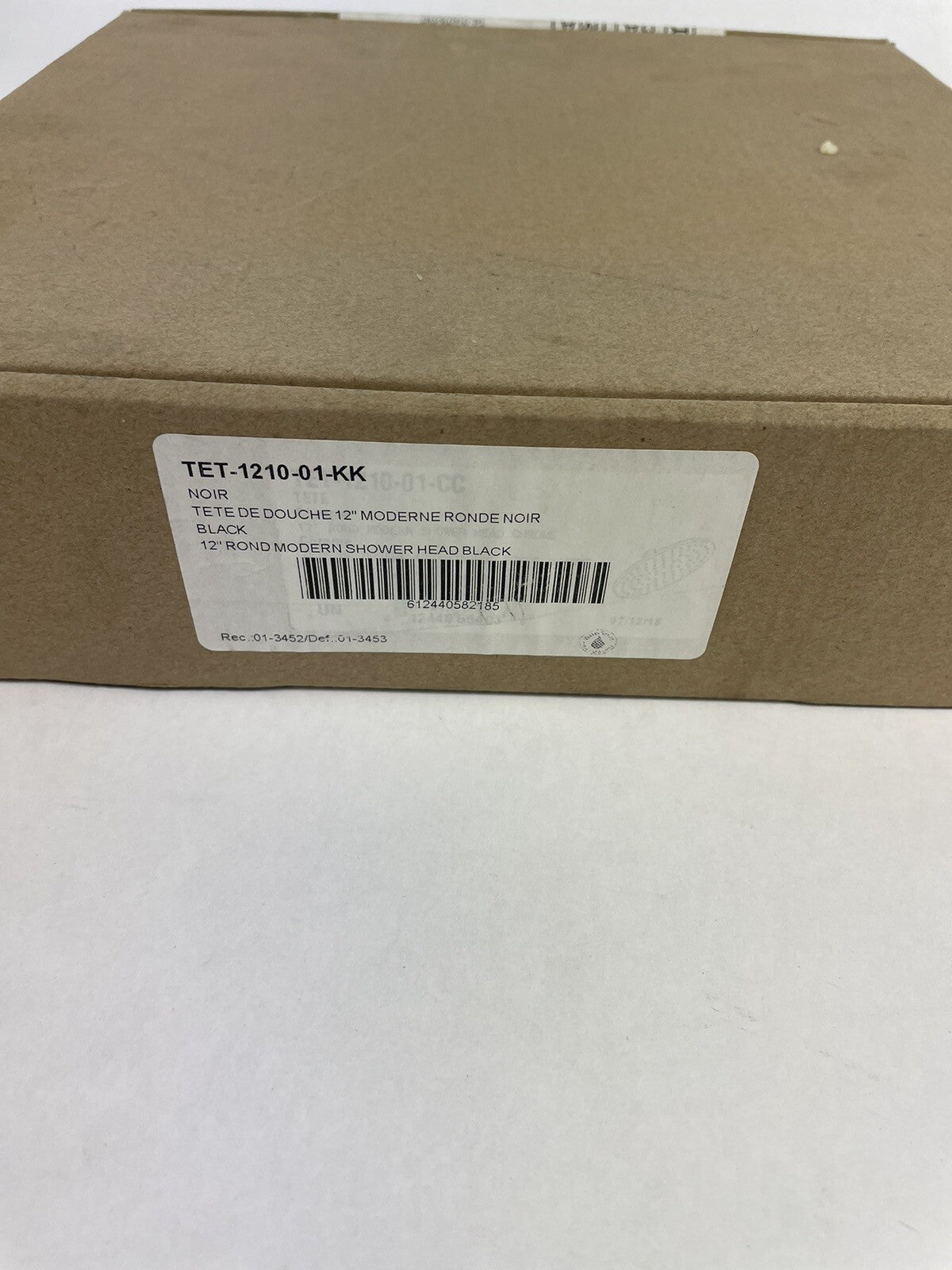 Baril TET-1210-01 Round 12" Anti-Limestone rain Shower Head Black Matte