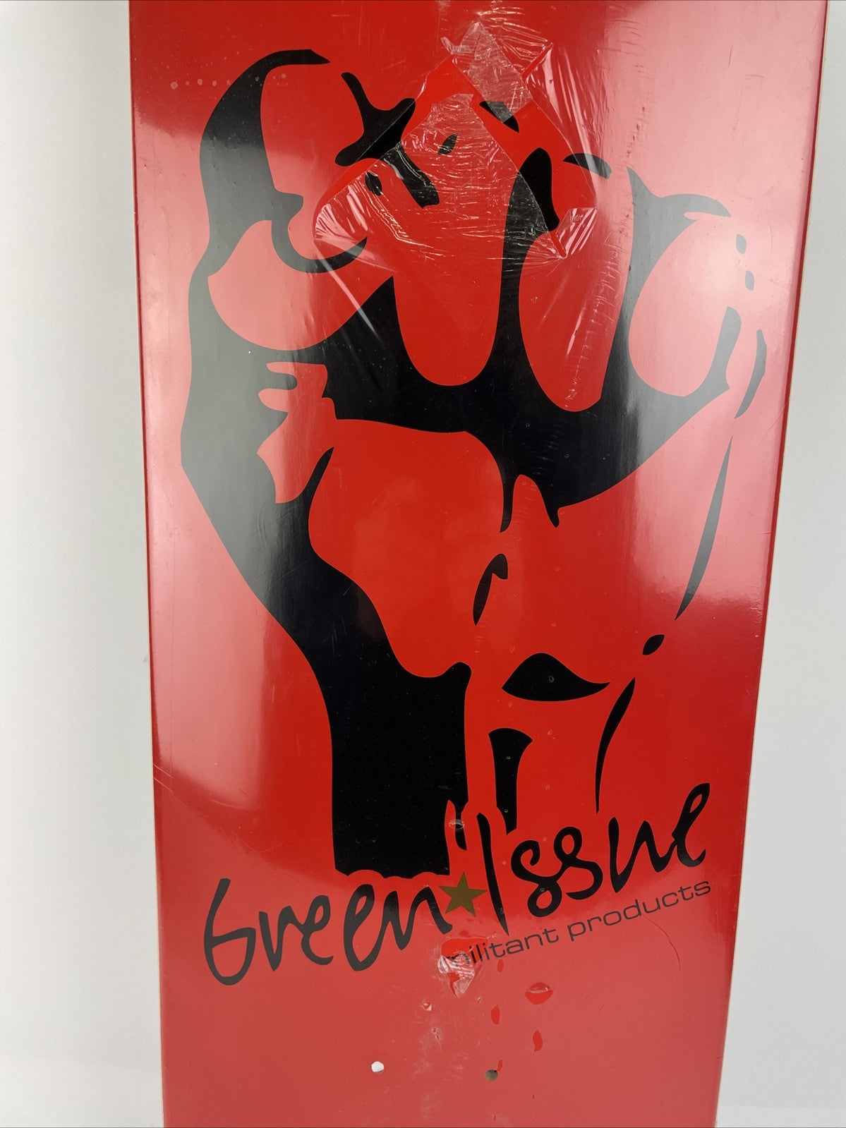 GREEN ISSUE Skateboards Black Fist Militant Products Skateboard Deck 8.5" - LOOK