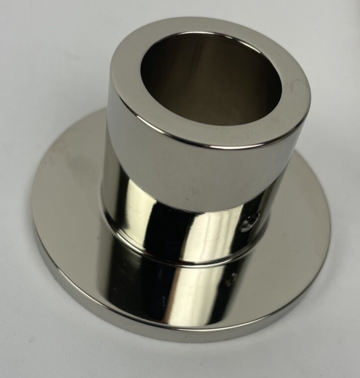Rubinet 8 inch chrome ceiling mount rain shower arm brass with flange